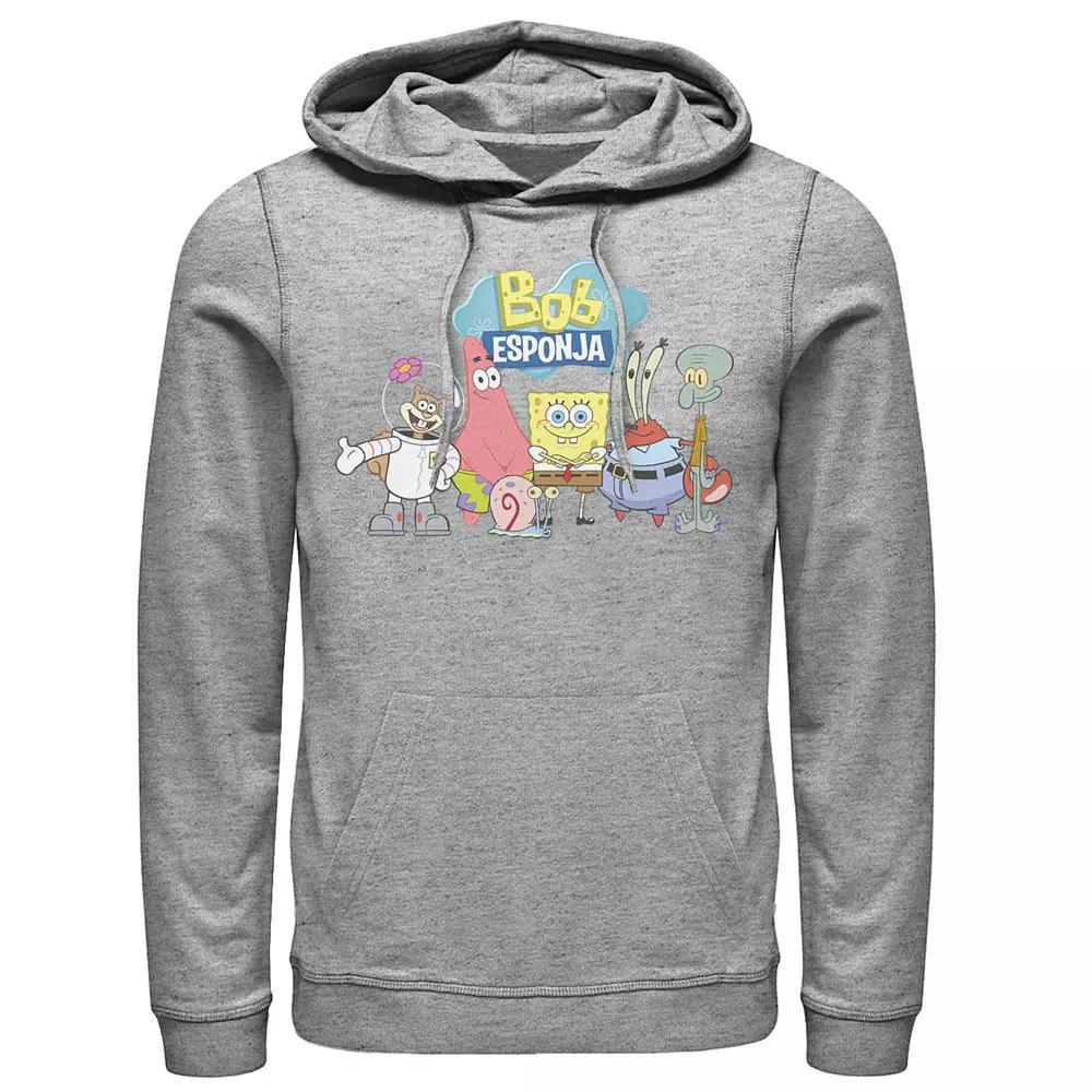 Men's Smiley Face With Mushroom Inside Hoodie, Size: Large, Athletic Grey Product Image
