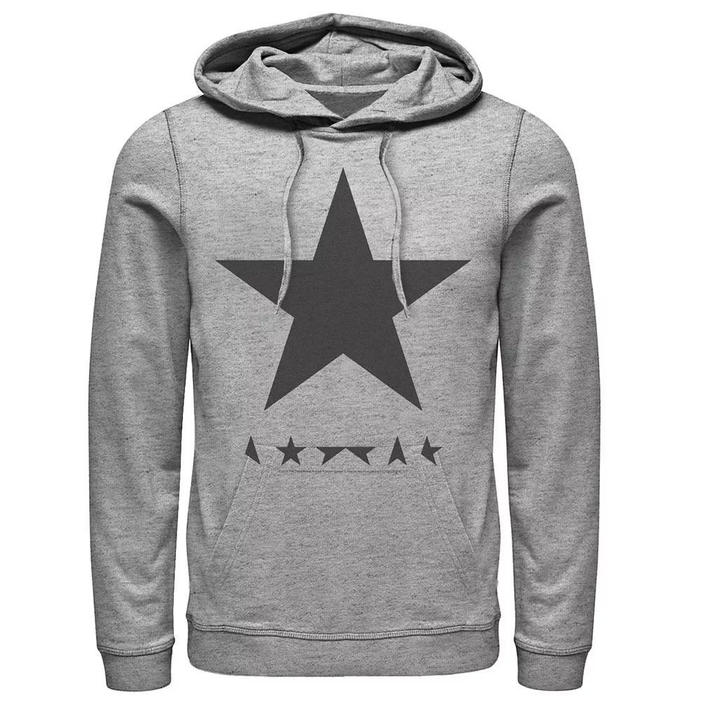 Men's David Bowie Black Star Album Cover Hoodie, Size: XXL, Athletic Grey Product Image
