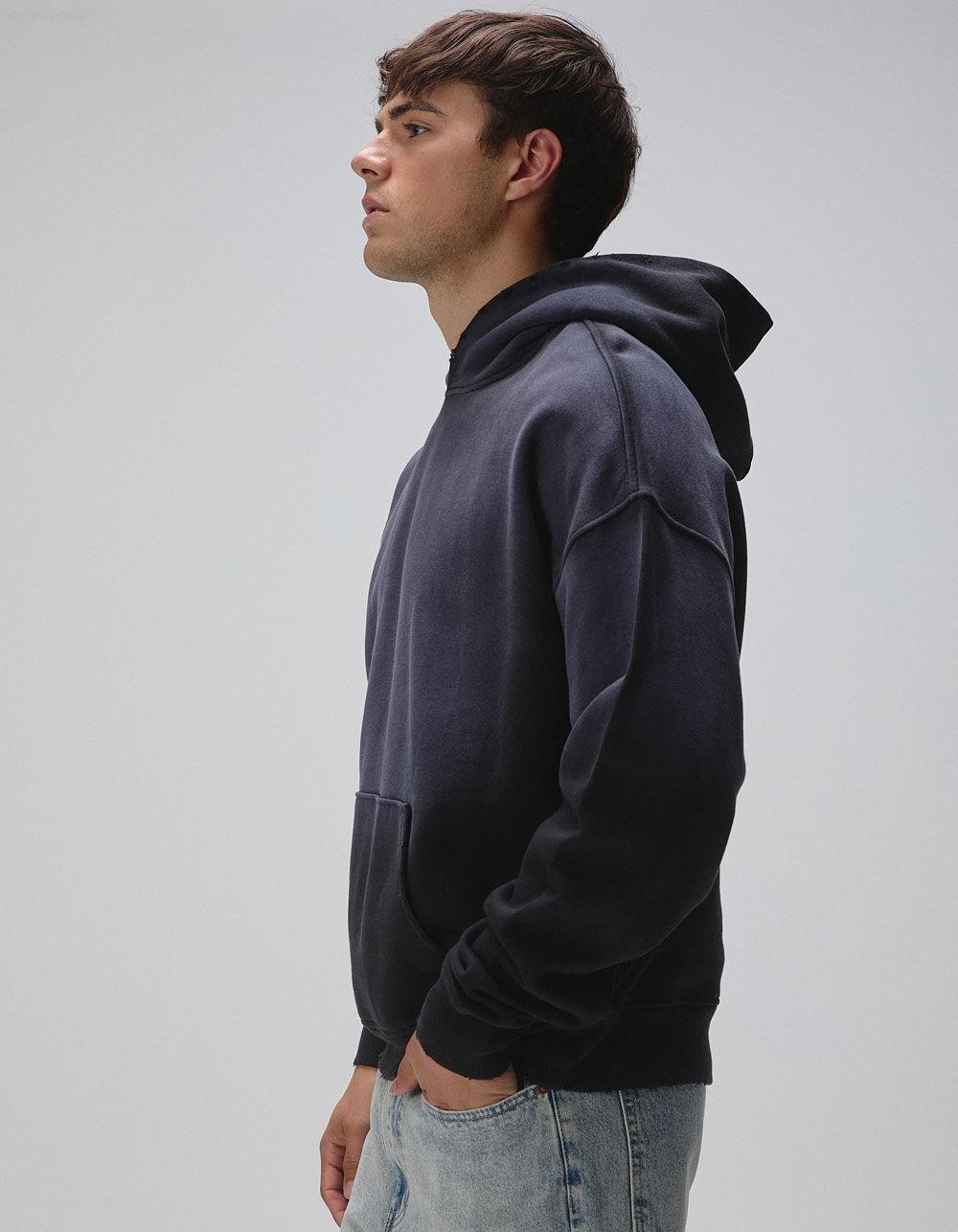 RSQ Mens Faded Oversized Hoodie - BLACK Product Image