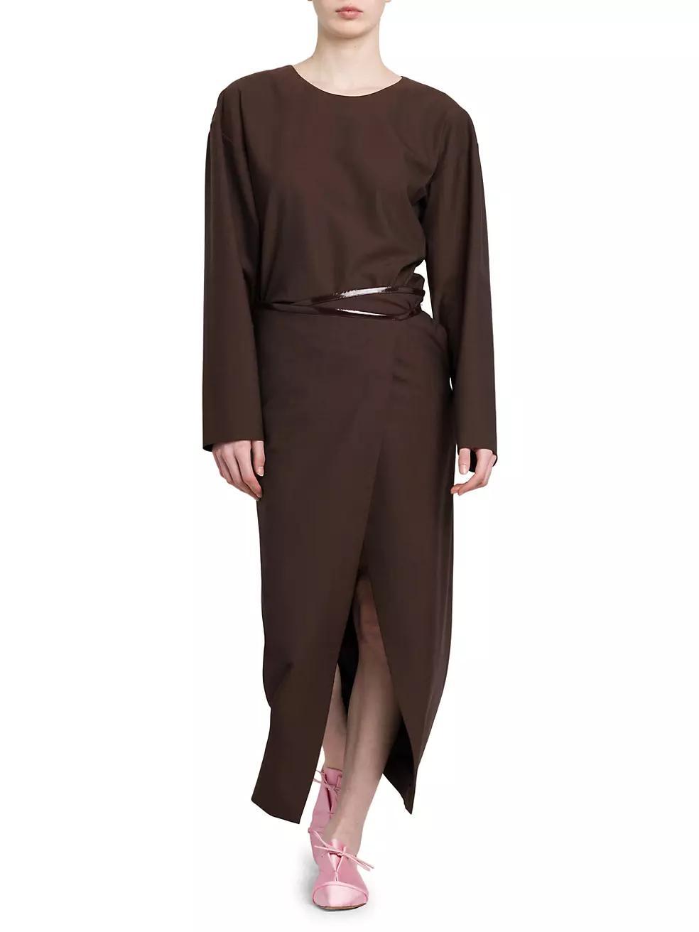 Womens Belted Midi-Dress Product Image