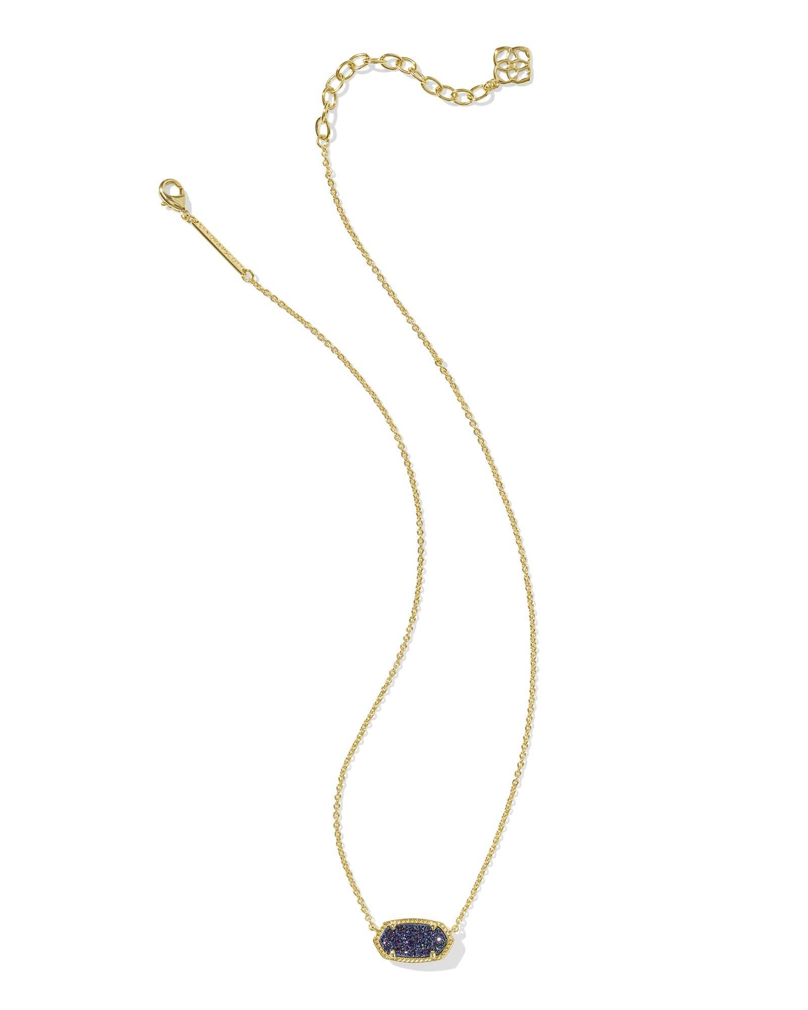 Elisa Gold Short Pendant Necklace in Multi Drusy Product Image