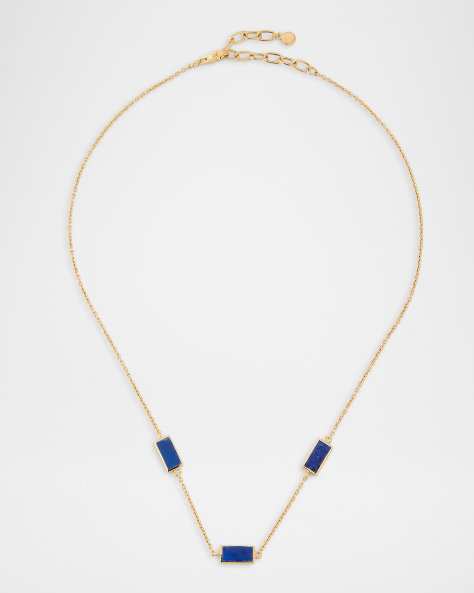 Three Station Rectangle Dash Necklace Product Image