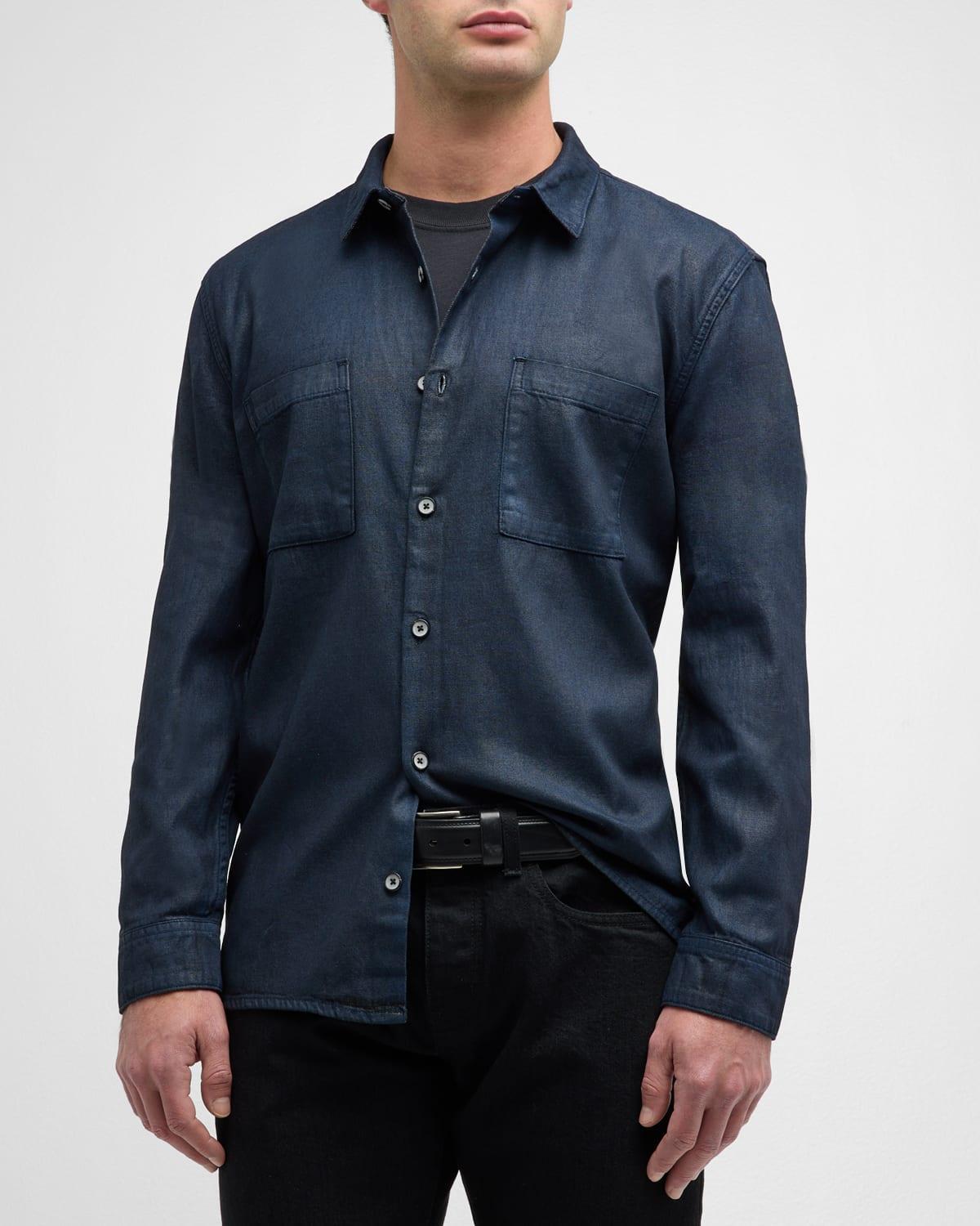 John Varvatos Cole Regular Fit Long Sleeve Shirt W737Z4 (Officer ) Men's Clothing Product Image