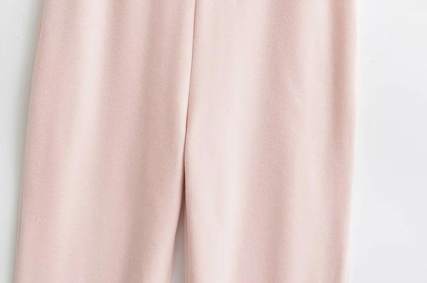 High Waist Plain Bootcut Pants Product Image