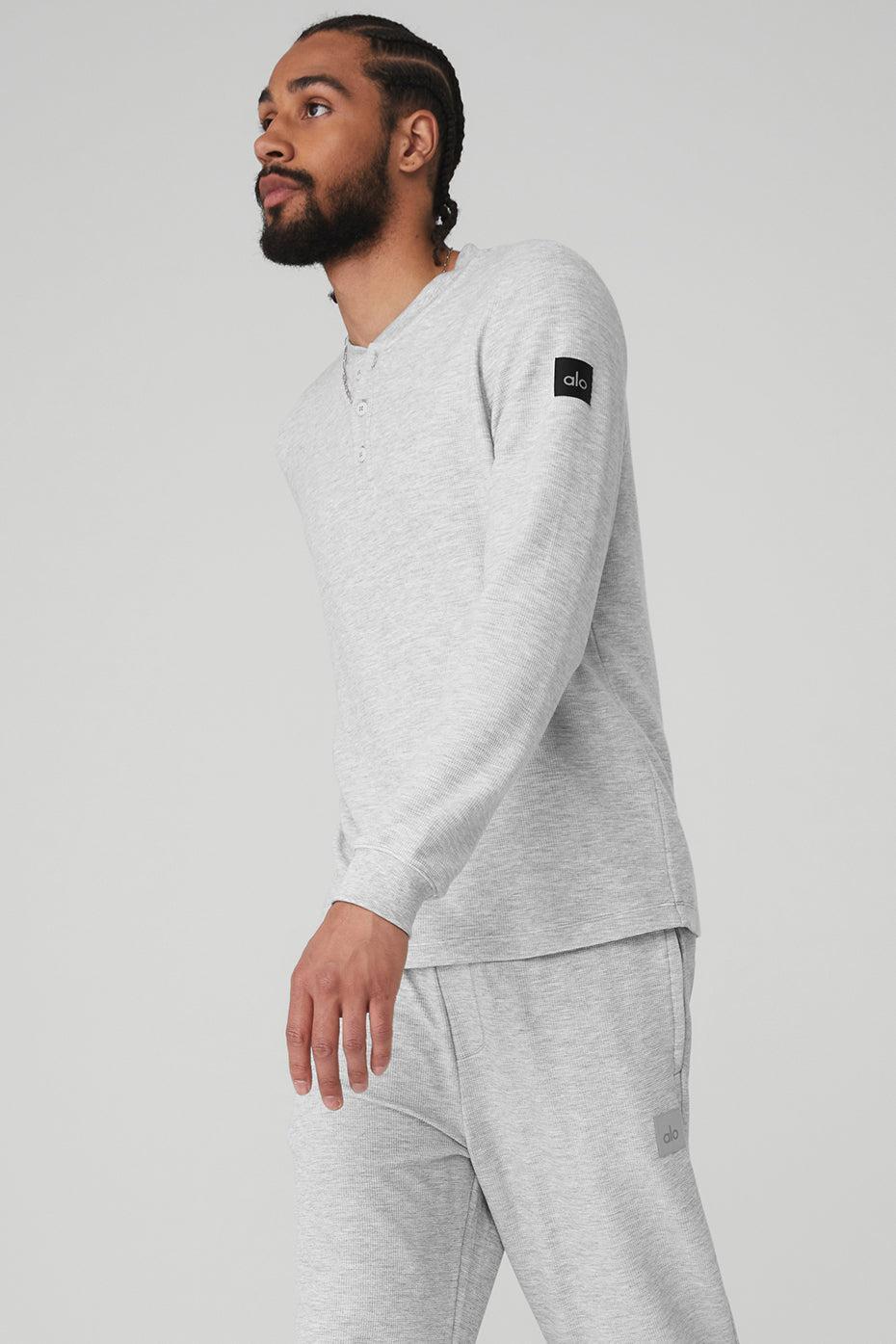 Micro Waffle Fast Break Henley - Athletic Heather Grey Product Image