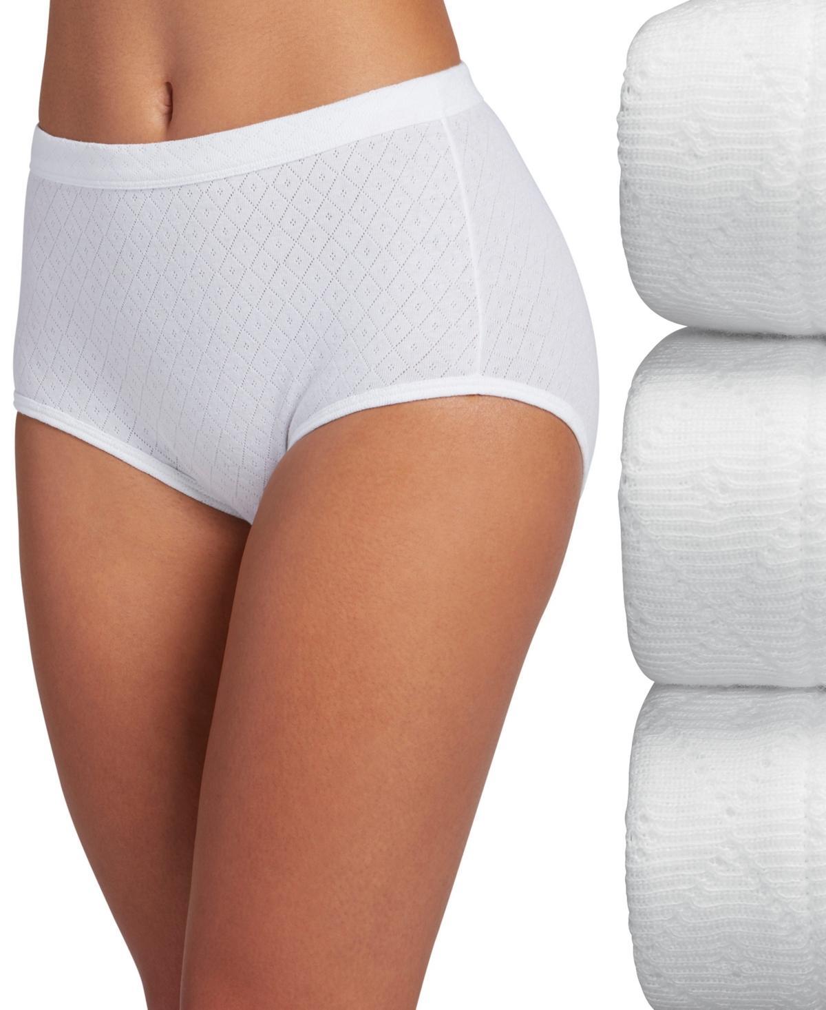 Womens Jockey Elance Breathe 3-pack Pointelle Briefs Panty Set 1542 Purple Veil Asst Product Image