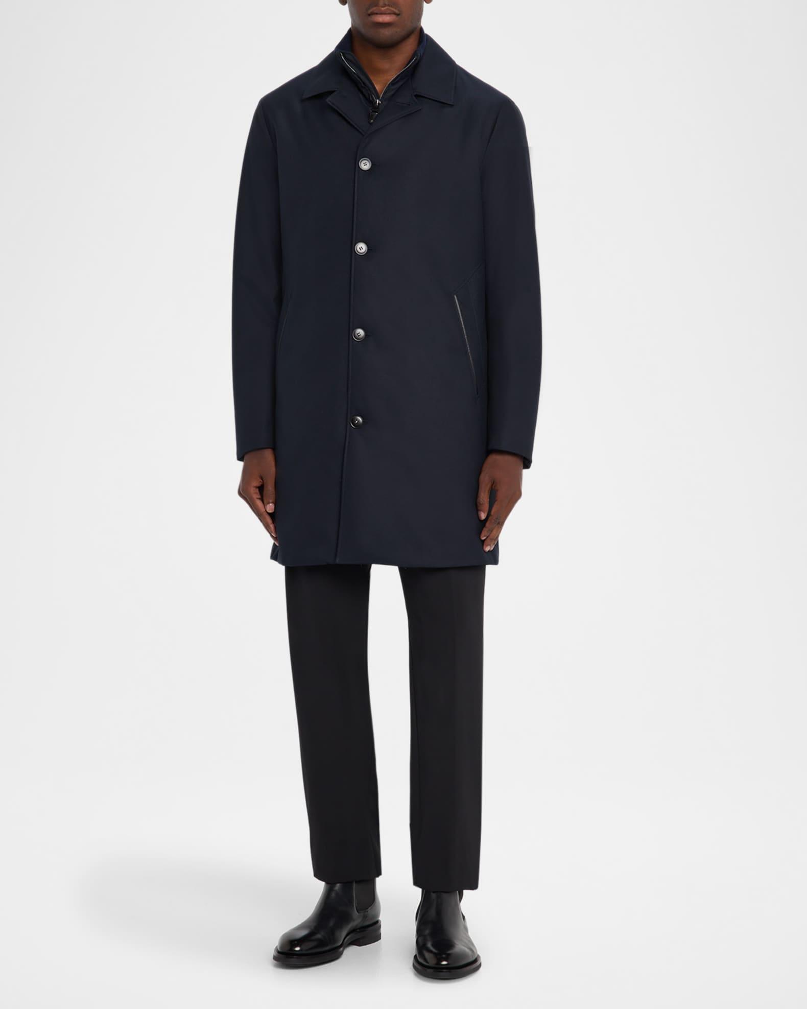 Men's Single-Breasted Technical Raincoat  Product Image