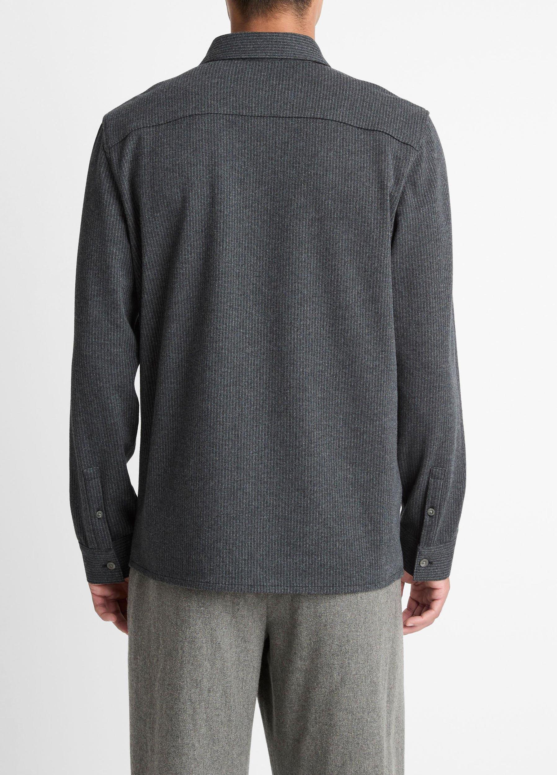 Pinstripe Jacquard Cotton-Blend Button-Front Shirt Product Image