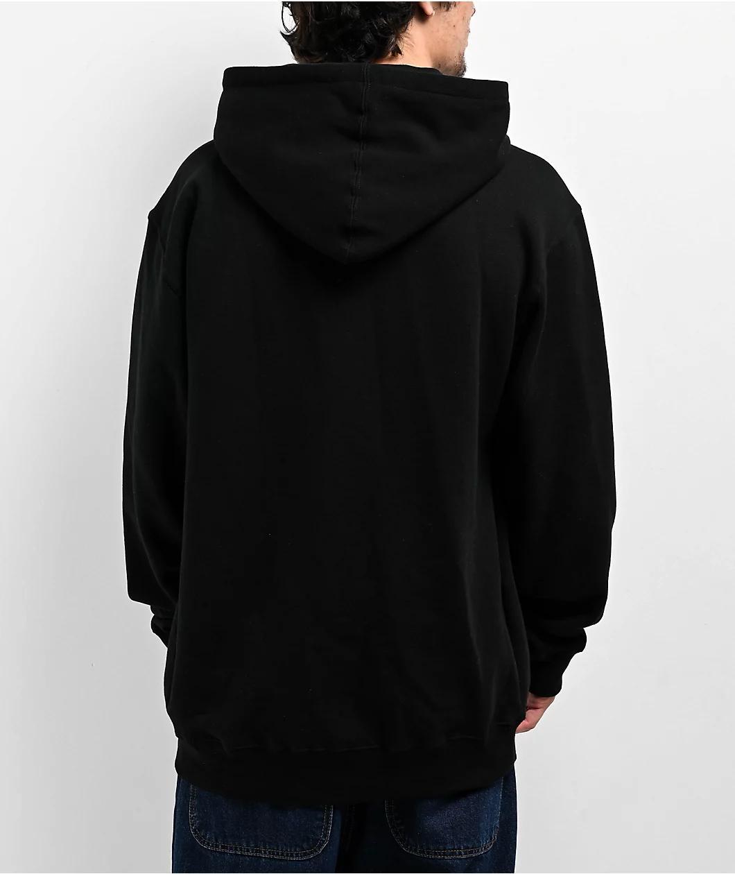Famous Stars & Straps Burning Badge  Black Hoodie Product Image