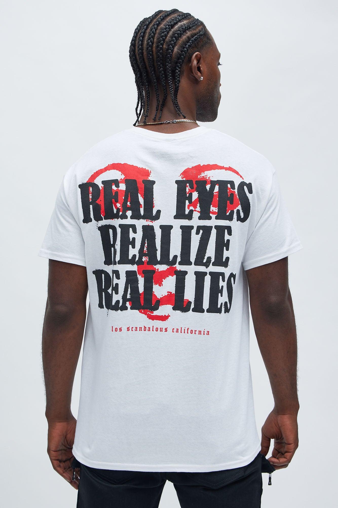 Real Eyes Realize Real Lies Short Sleeve Tee - White Product Image
