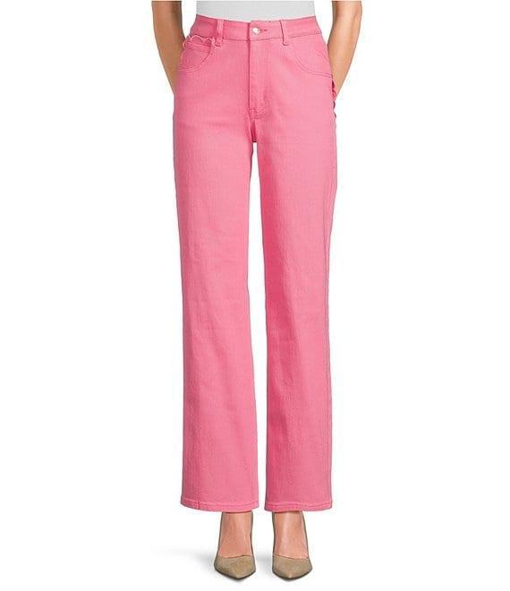Never Fully Dressed High Rise Denim Scallop Wide Leg Pant Product Image