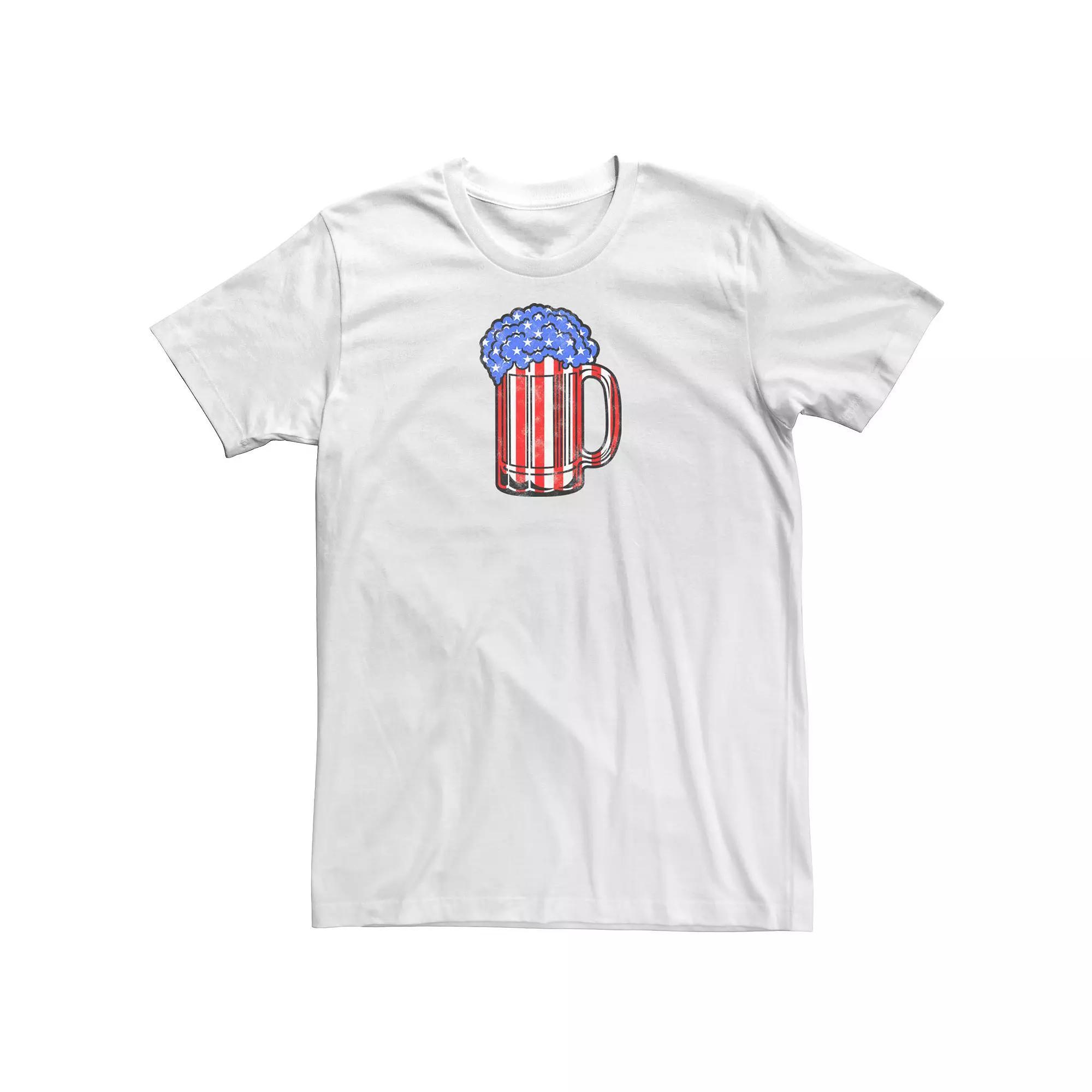 Big & Tall Americana Red, White & Blue Beer Mug Tee, Men's, Size: 4XL Product Image