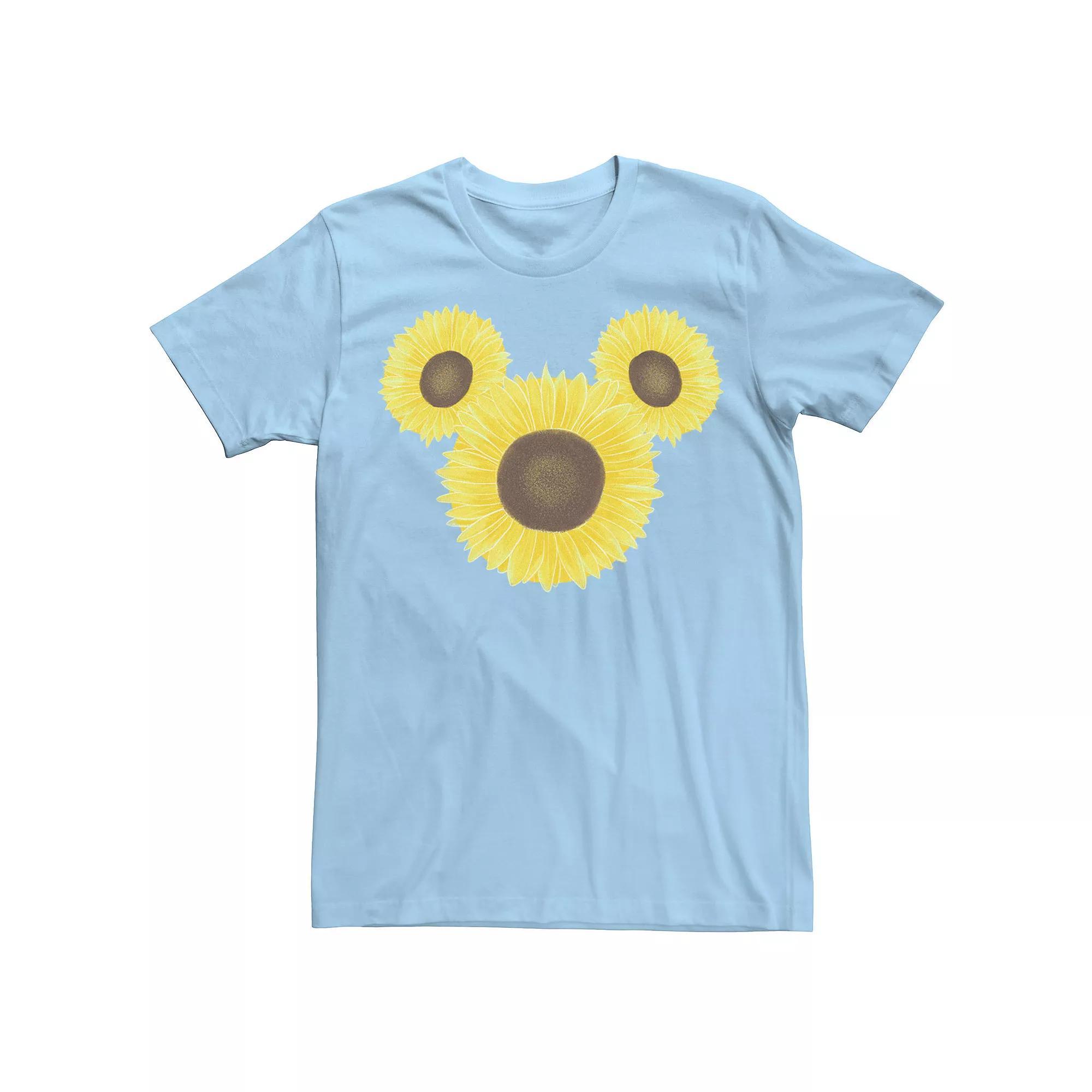 Disney's Mickey & Friends Mickey Sunflower Ears Men's Tee, Size: Small, Light Blue Product Image