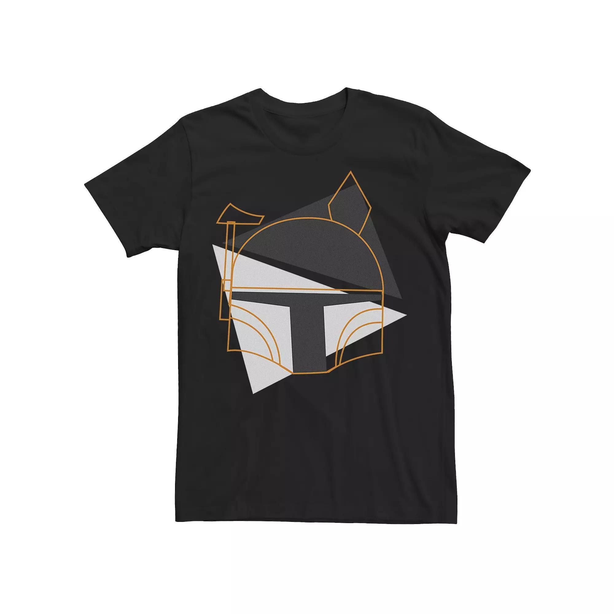Men's Star Wars Boba Fett Helmet Outline Tee, Size: Medium, Black Product Image
