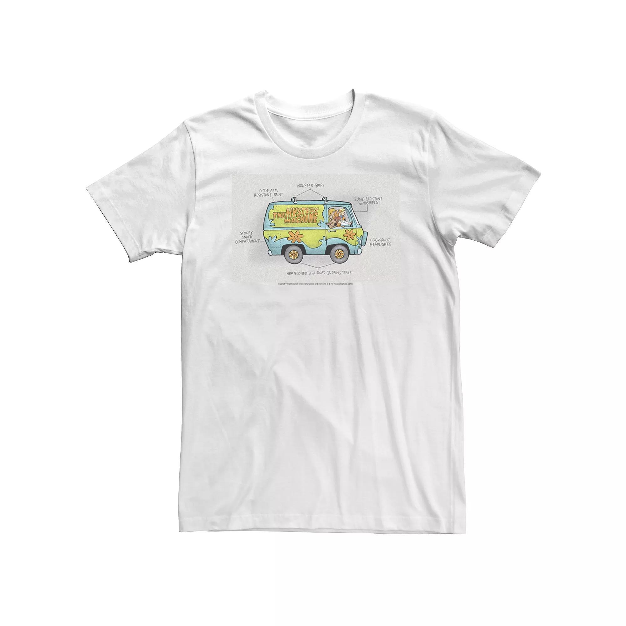 Big & Tall Scooby-Doo Mystery Machine Schematic Tee, Men's, Size: XL Tall, White Product Image