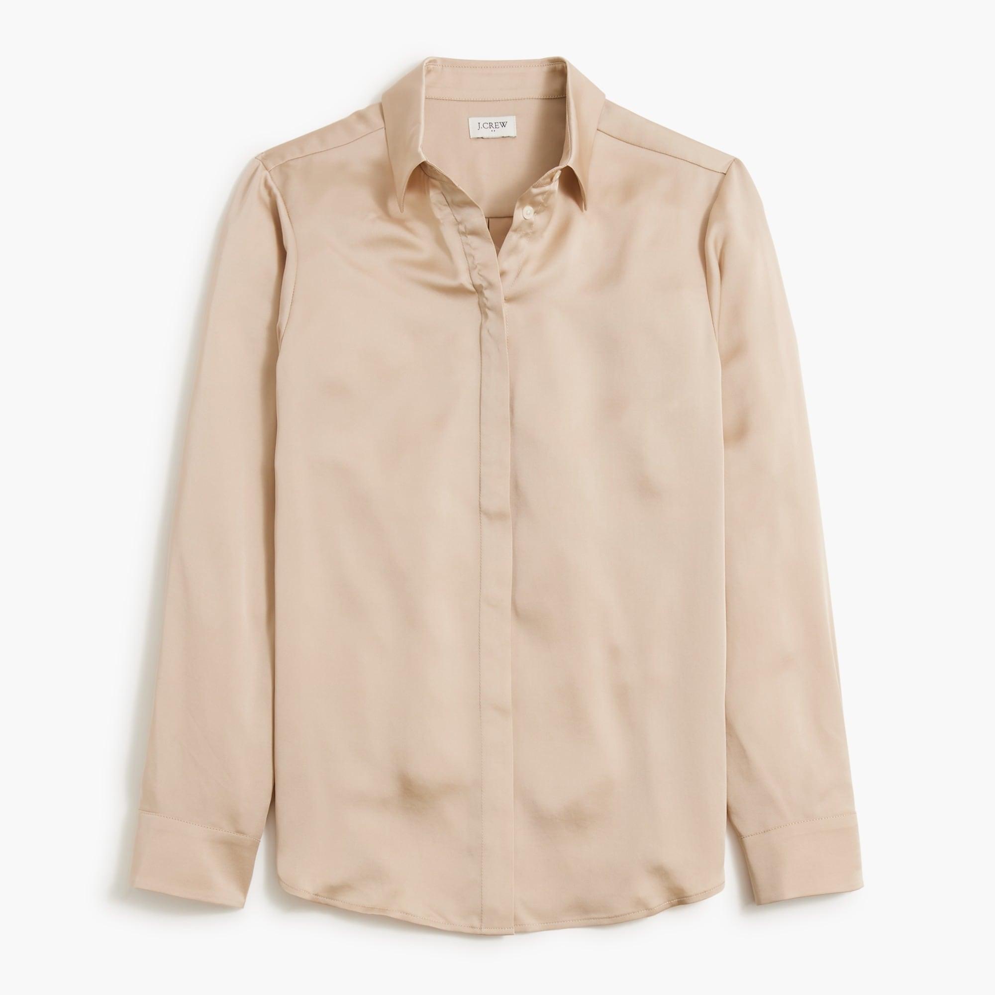 Drapey satin button-up top Product Image