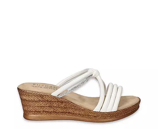 Easy Street Elvera Tuscany Women's Wedge Sandals, Size: 7.5, Silver Product Image