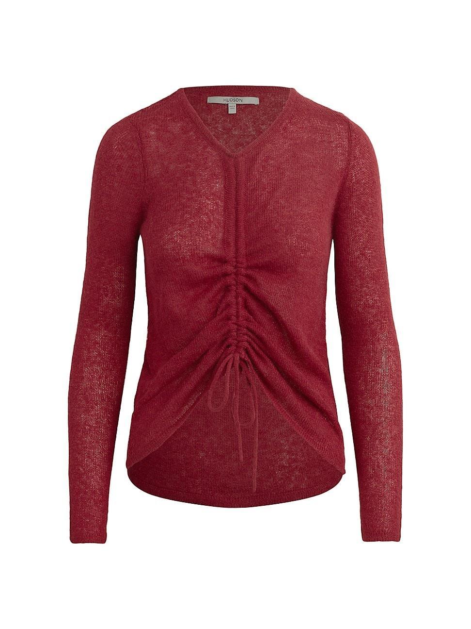 Womens Ruched Alpaca-Blend Sweater Product Image