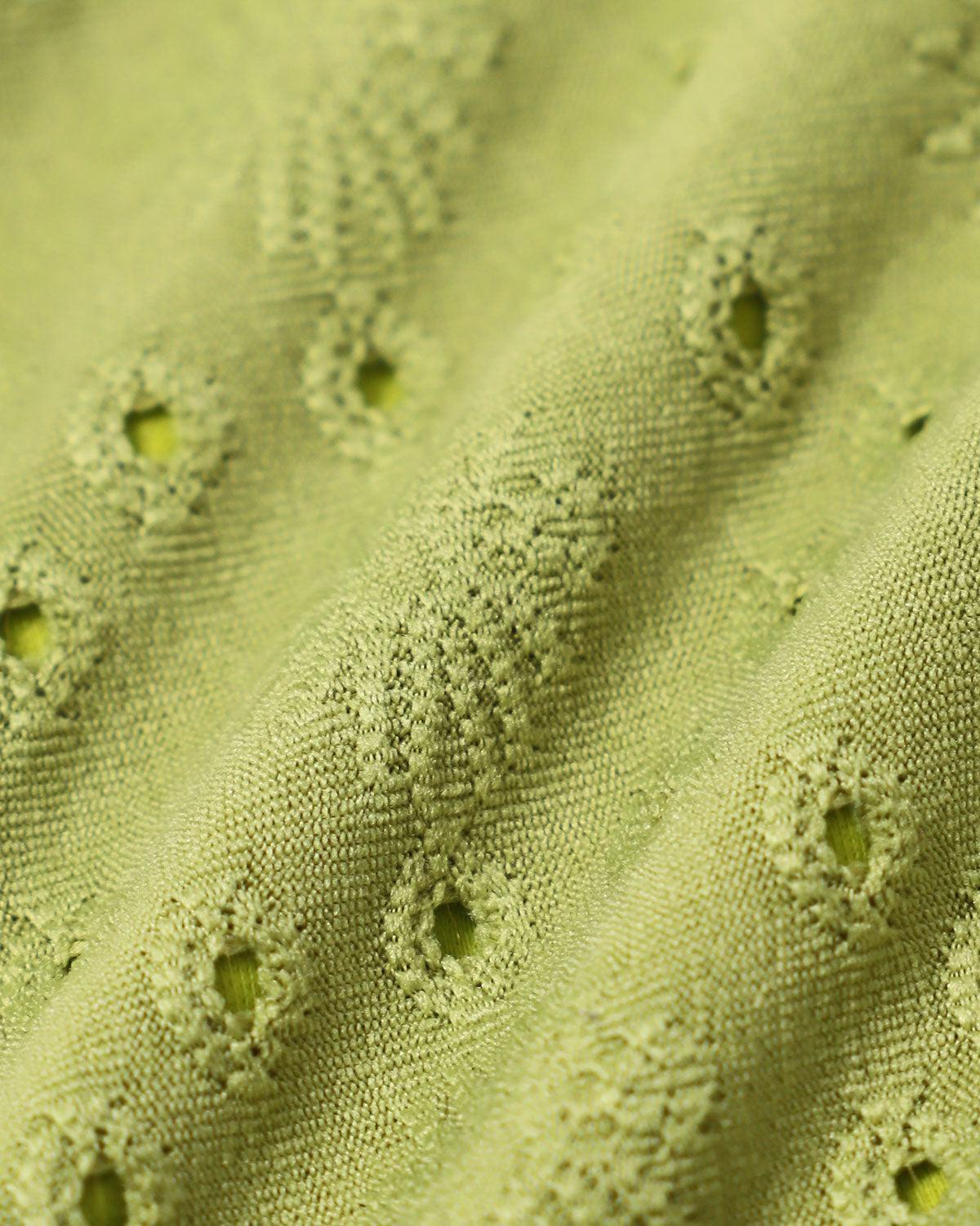 Green Textured Drawstring Bikini Bottoms Product Image