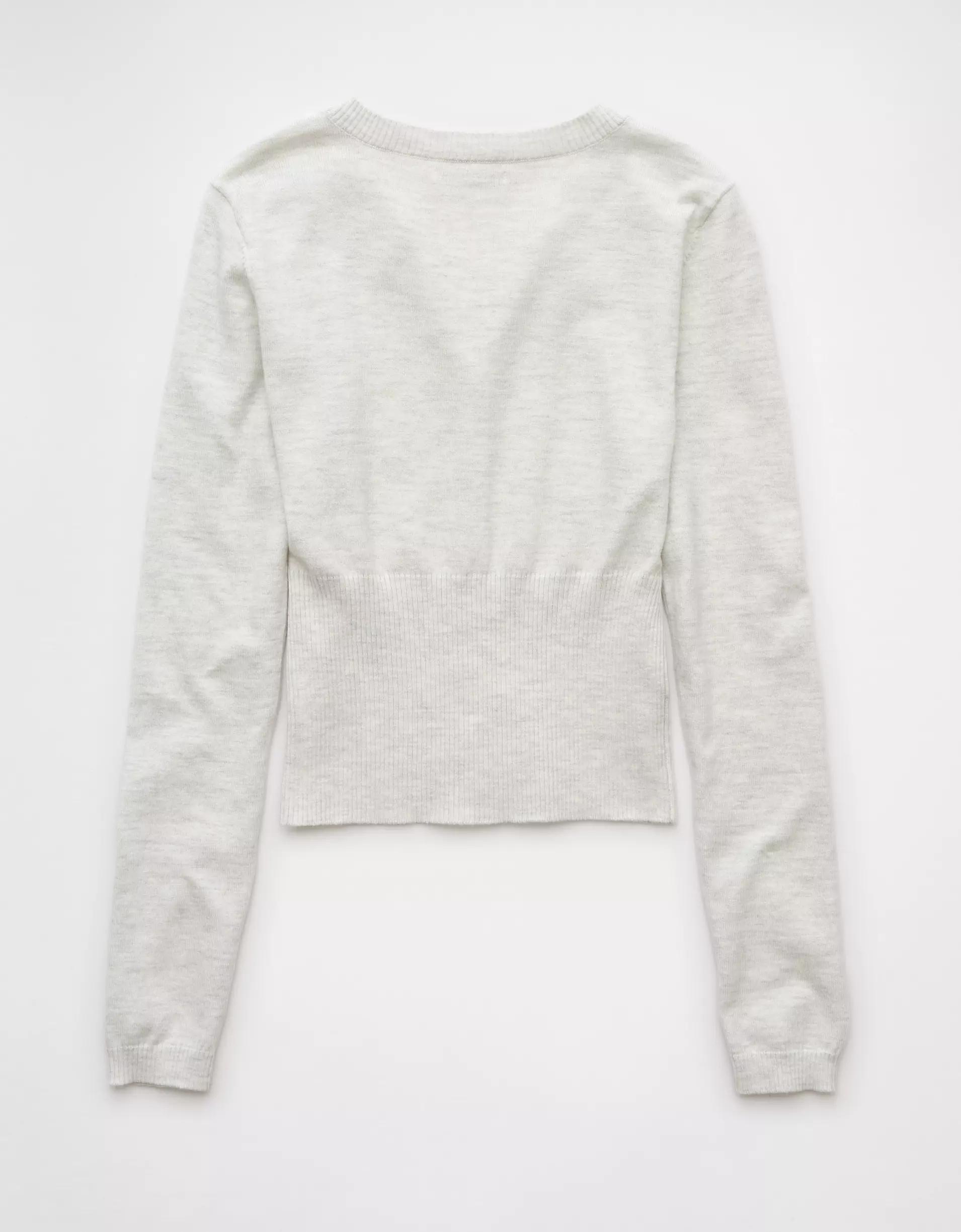 AE Fitted Crew Neck Cardigan Product Image