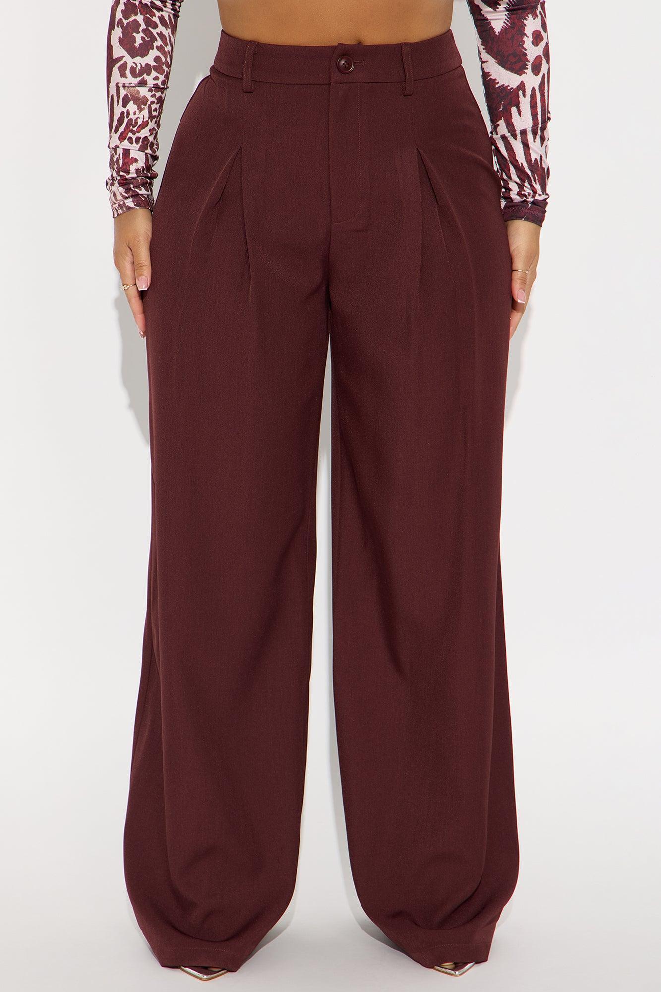 Alena Crepe Wide Leg Trouser Pant - Chocolate Product Image