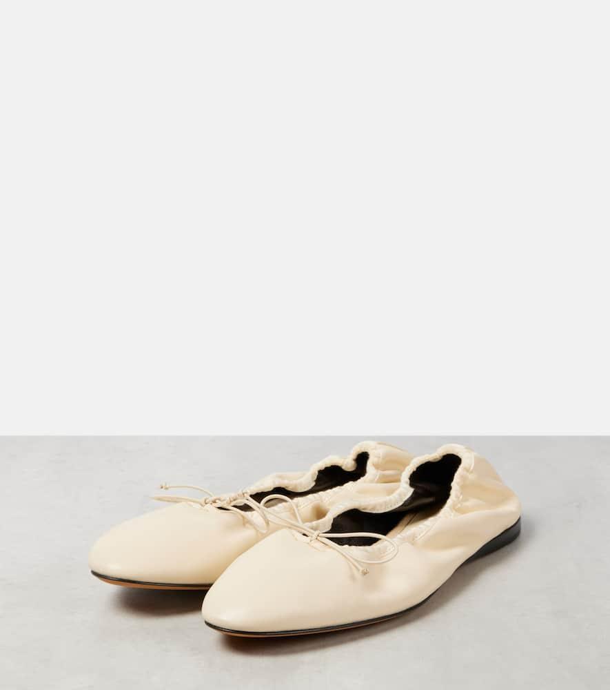 THE ROW 10mm Hereditas Leather Ballerina Flats In Tol - Toile Product Image