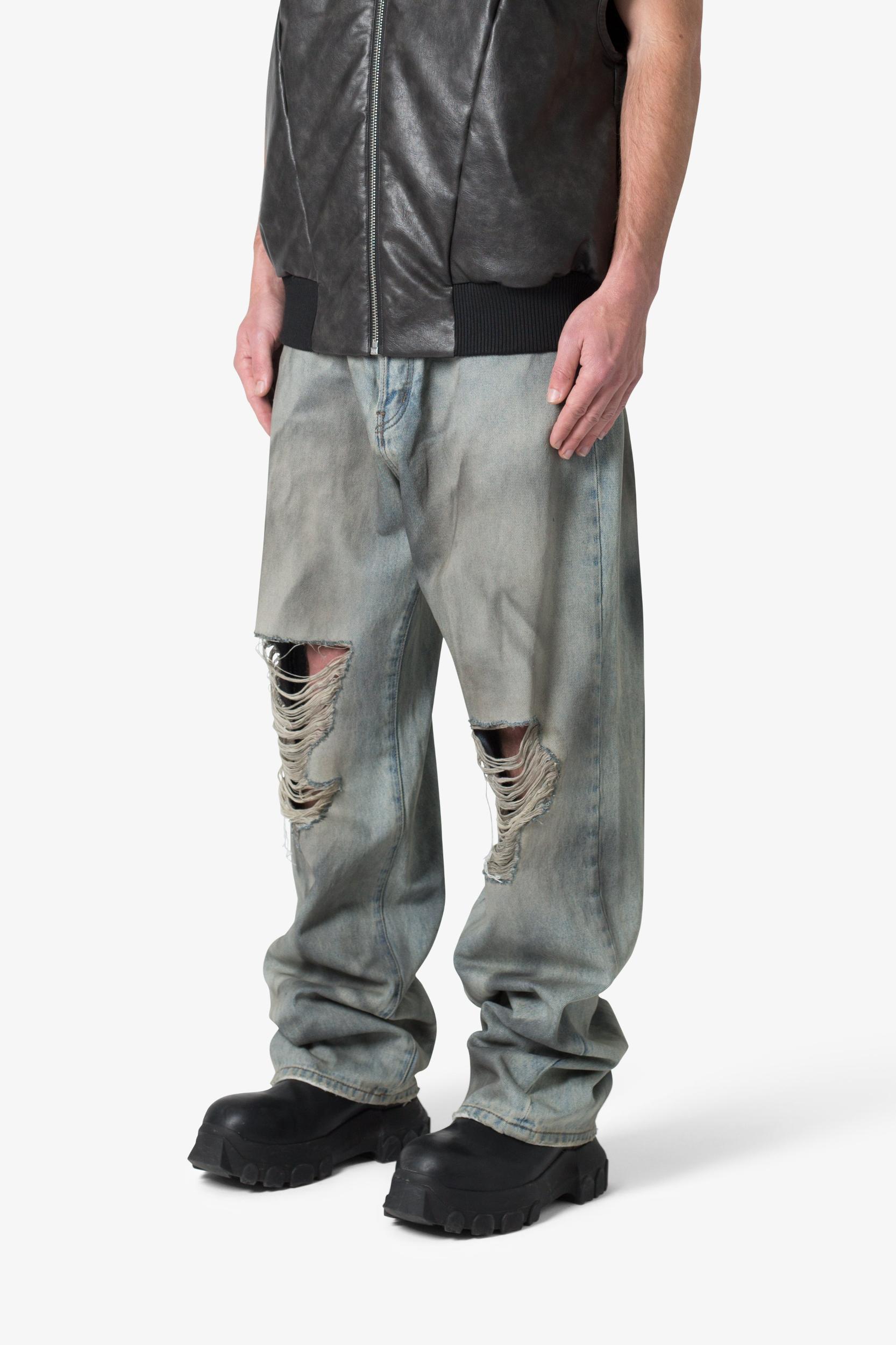 Ultra Baggy Destroyed Denim - Vintage Blue Product Image