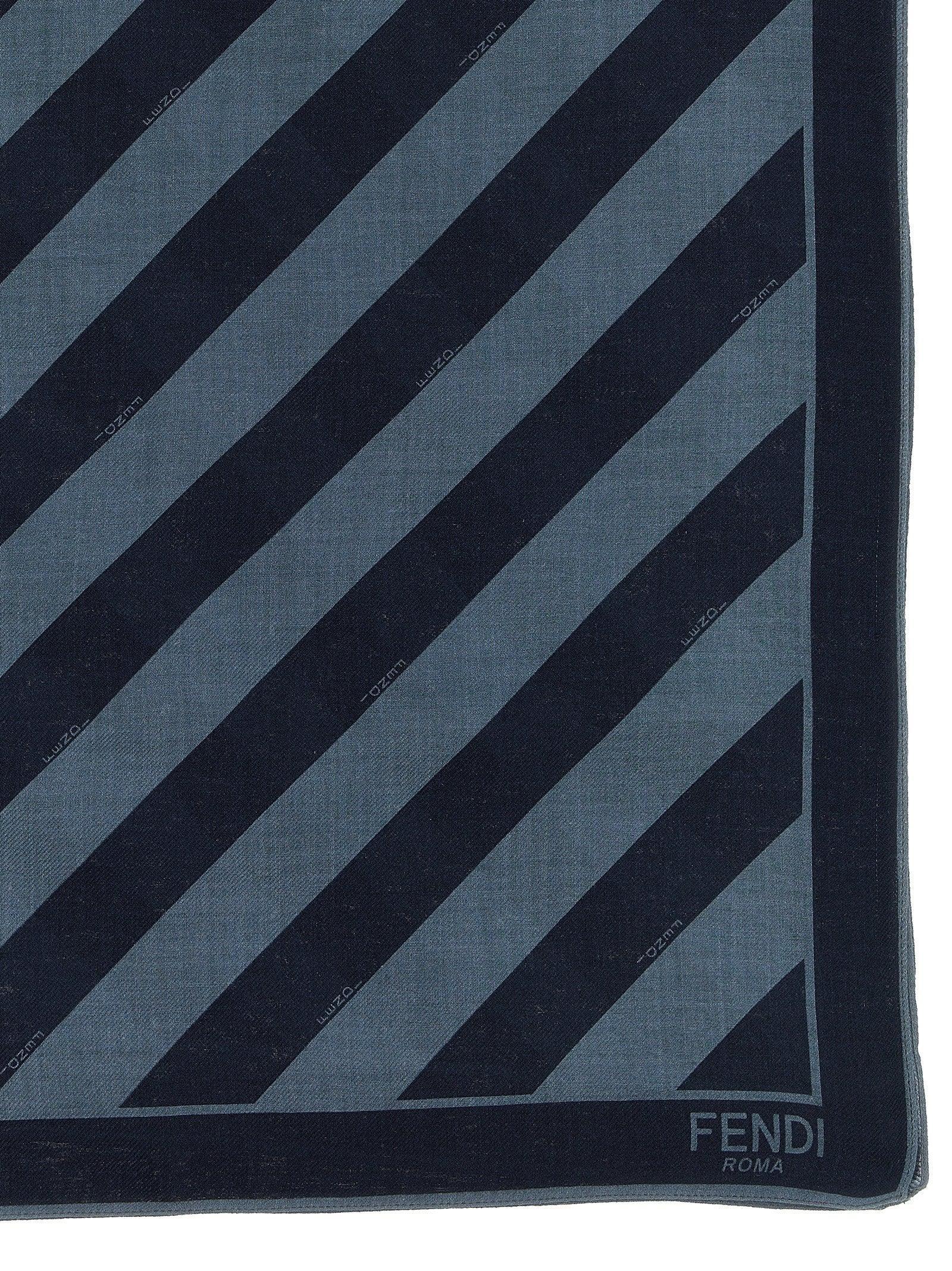 FENDI Men Embroidered Wool And Linen Scarf In Multicolor Product Image