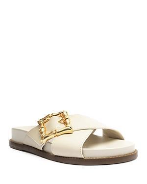 Enola Crisscross Buckle Leather Sandals Product Image