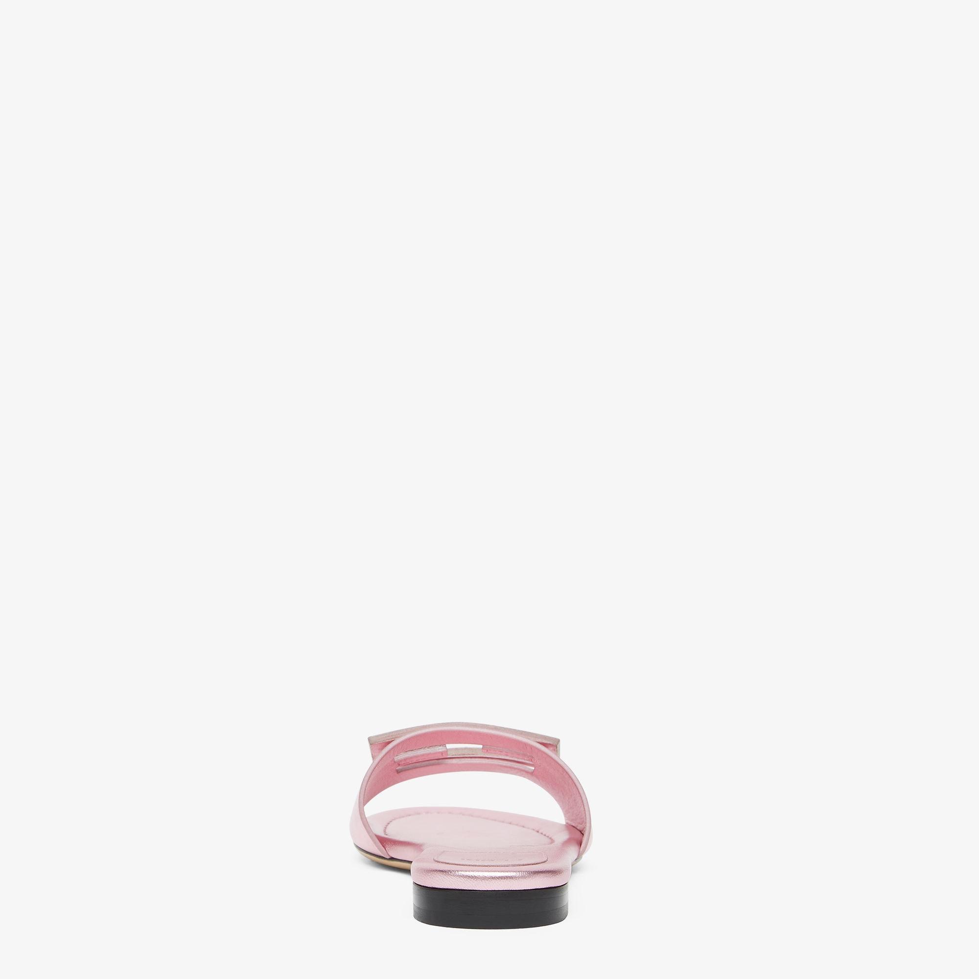 BaguetteMauve pink metallic leather slides Product Image