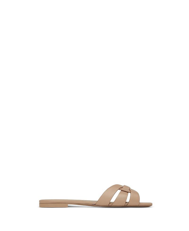 Saint Laurent Womens Tribute Mules in Metallic Leather Product Image