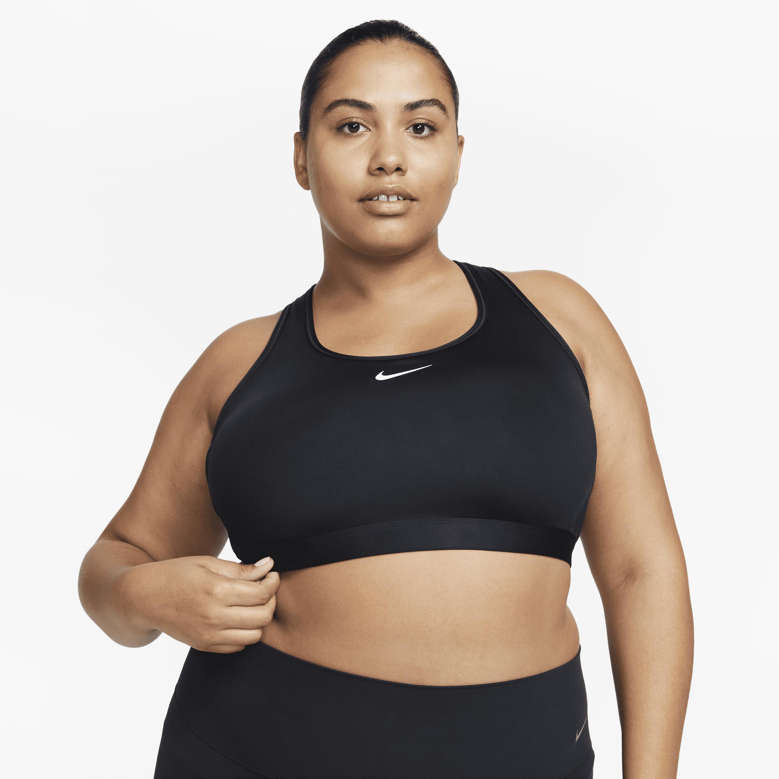 Plus Size Nike Swoosh Medium Padded Sports Bra, Women's, Size: 3XL, Black Product Image