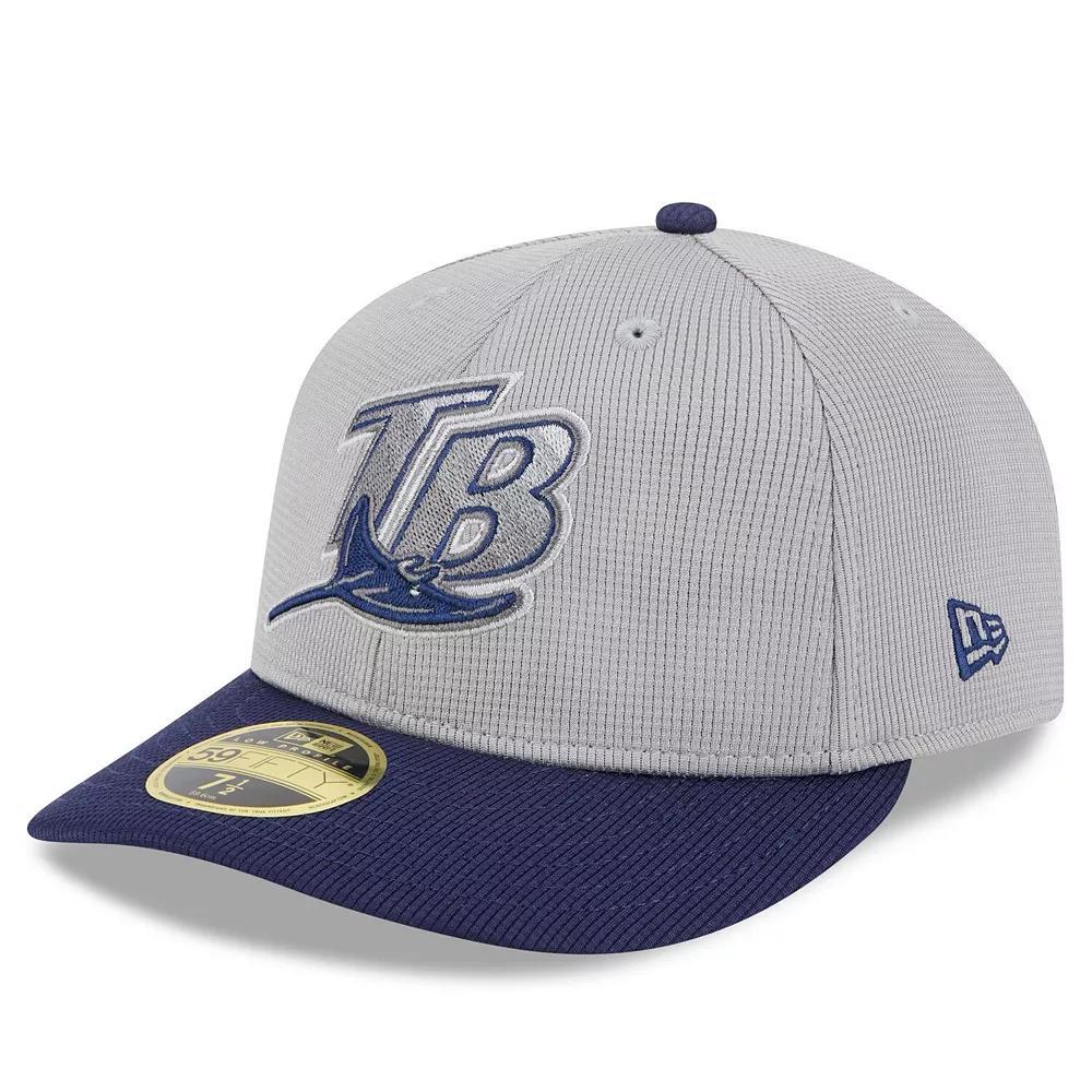 Men's New Era  Gray/Navy Tampa Bay Rays 2025 Batting Practice Low Profile 59FIFTY Fitted Hat, Size: 7 1/8, Grey Product Image