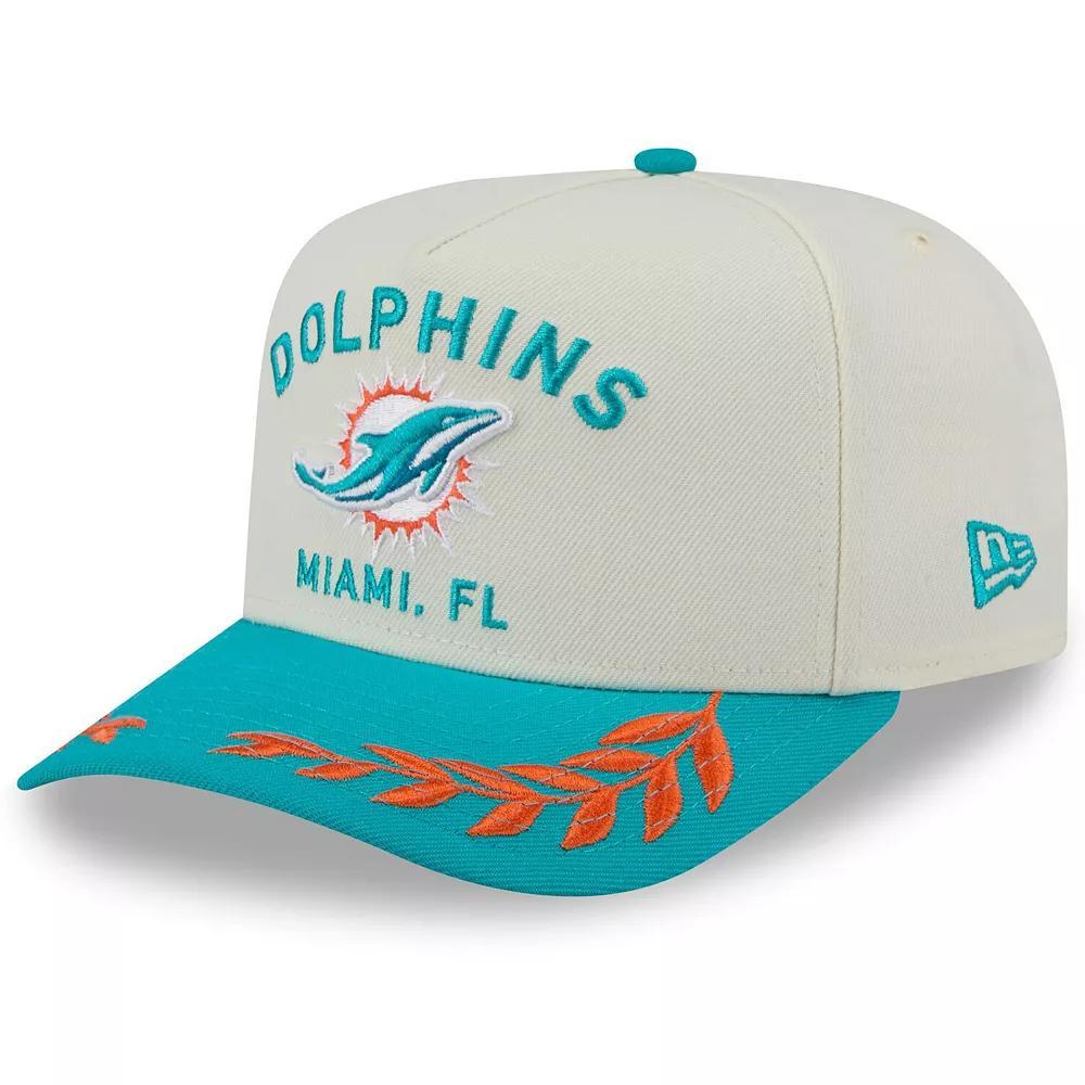 Men's New Era  Cream/Aqua Miami Dolphins 2025 NFL Draft A-Frame 9FIFTY Snapback Hat, Beige Product Image