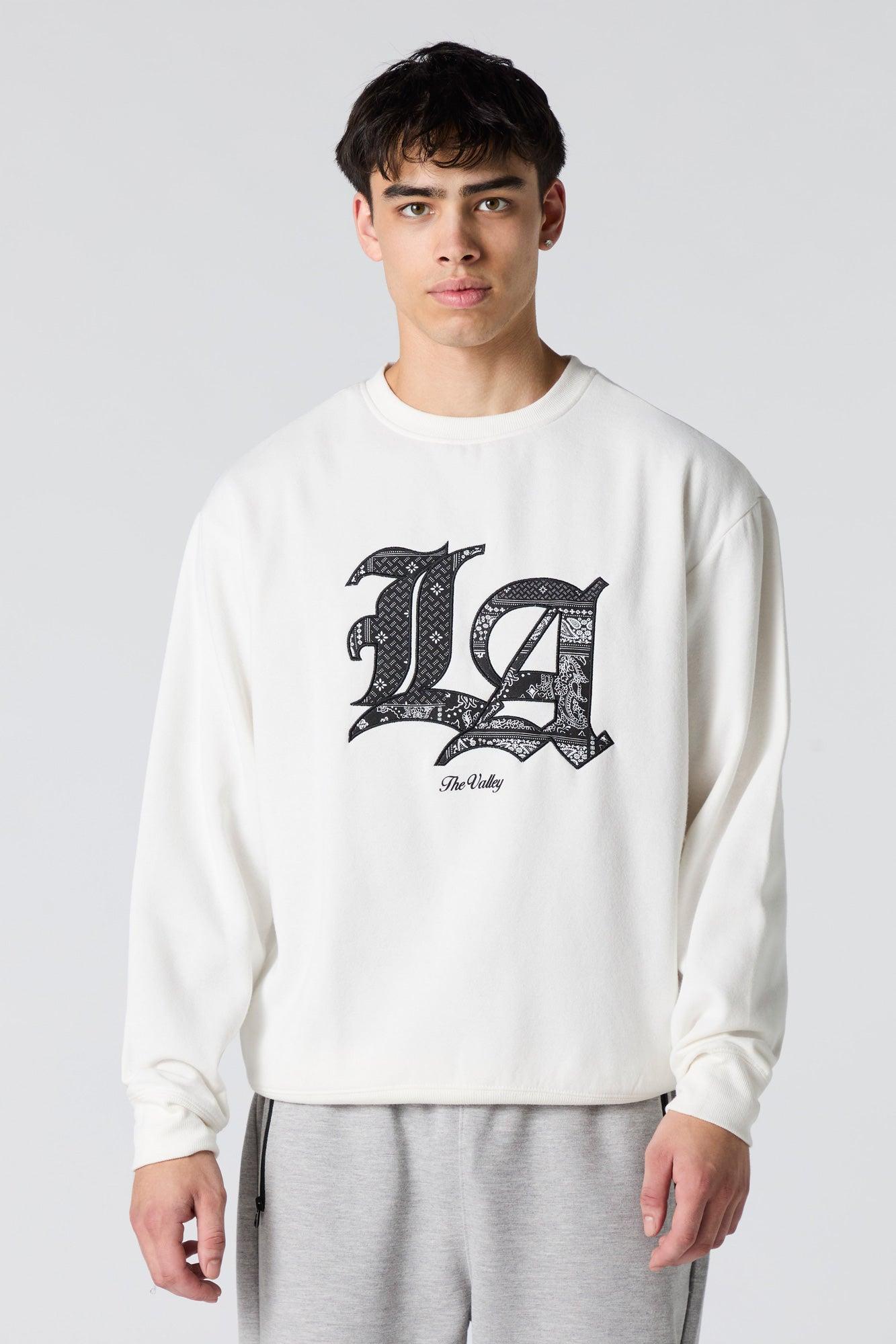 Embroidered Fleece Sweatshirt Male Product Image