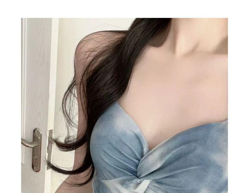 Halter Tie Dye Knot Swim Dress Product Image
