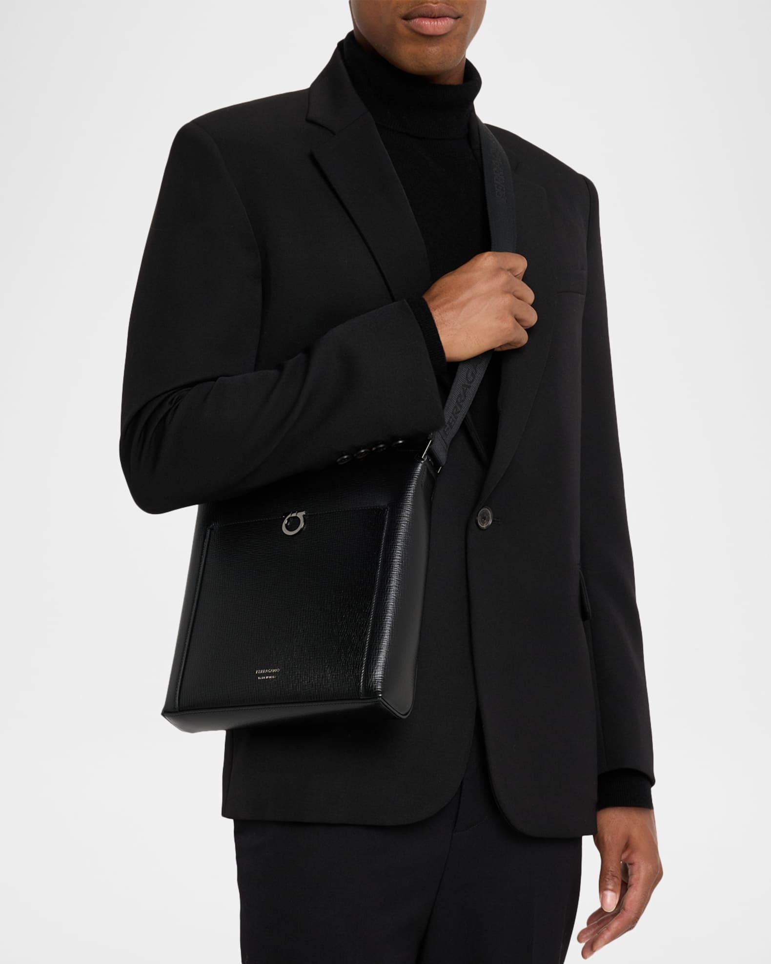 Men's Gancini Hammered Calfskin Crossbody Bag Product Image