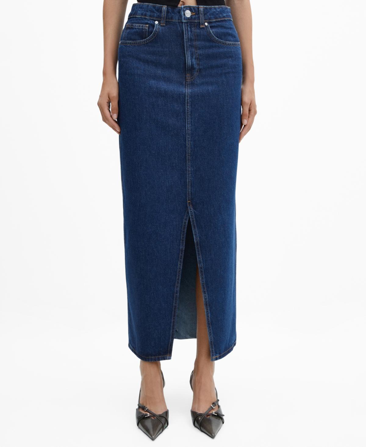 MANGO Aida Skirt (Dark Denim) Women's Skirt Product Image