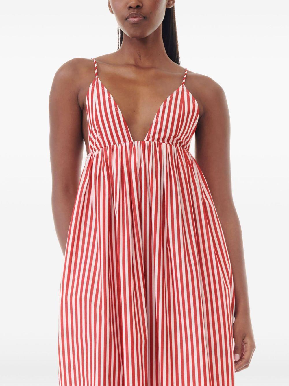 striped V-neck dress Product Image