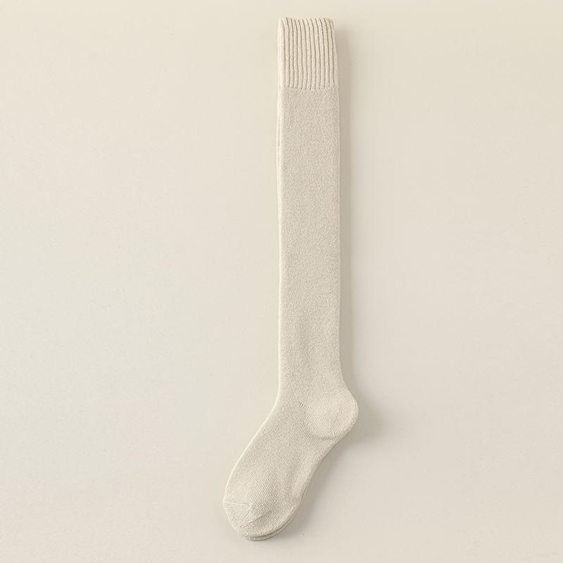 Plain Fleece Lined Over the Knee Socks Product Image