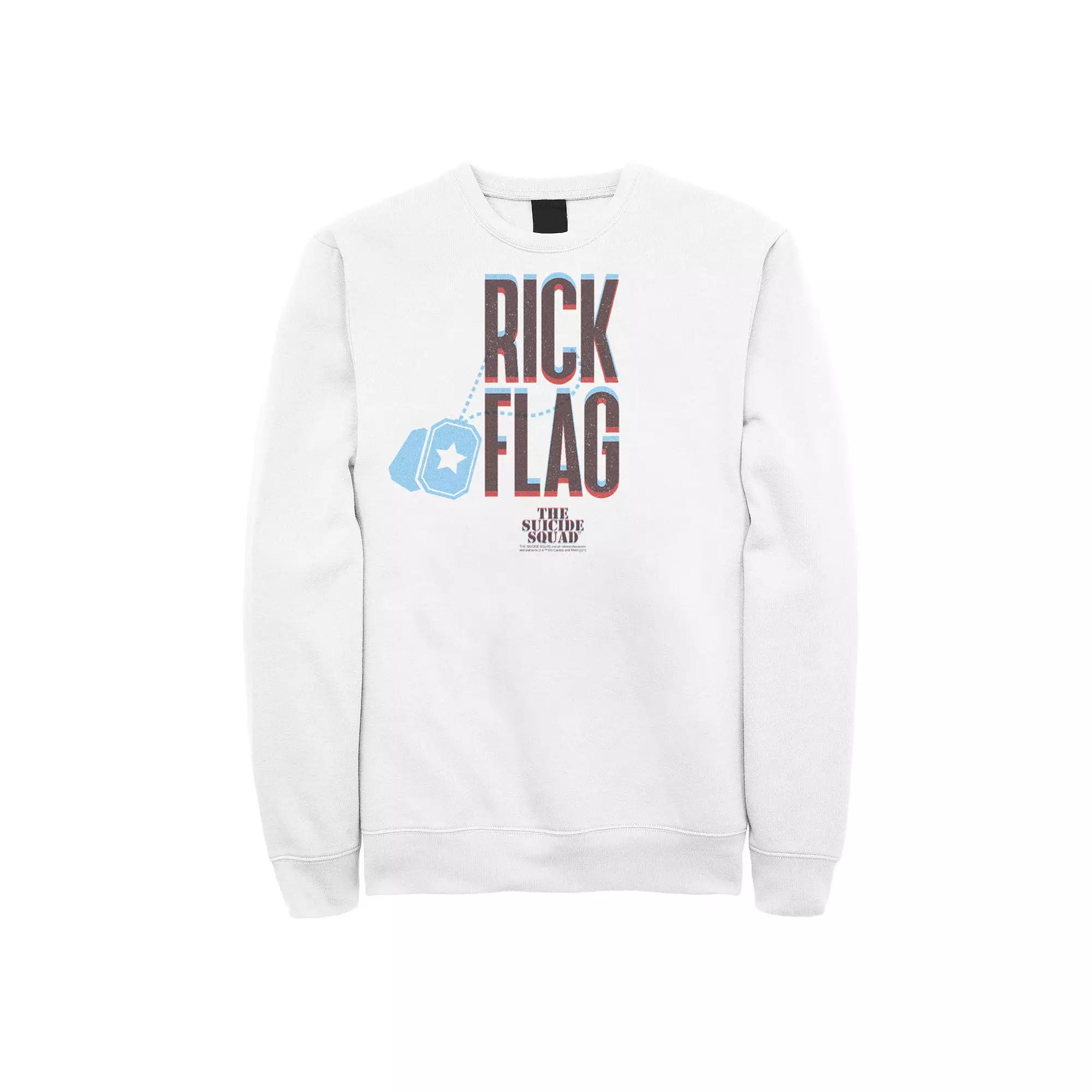 Men's The Suicide Squad Rick Flag Red And Blue Sweatshirt, Size: XXL, White Product Image