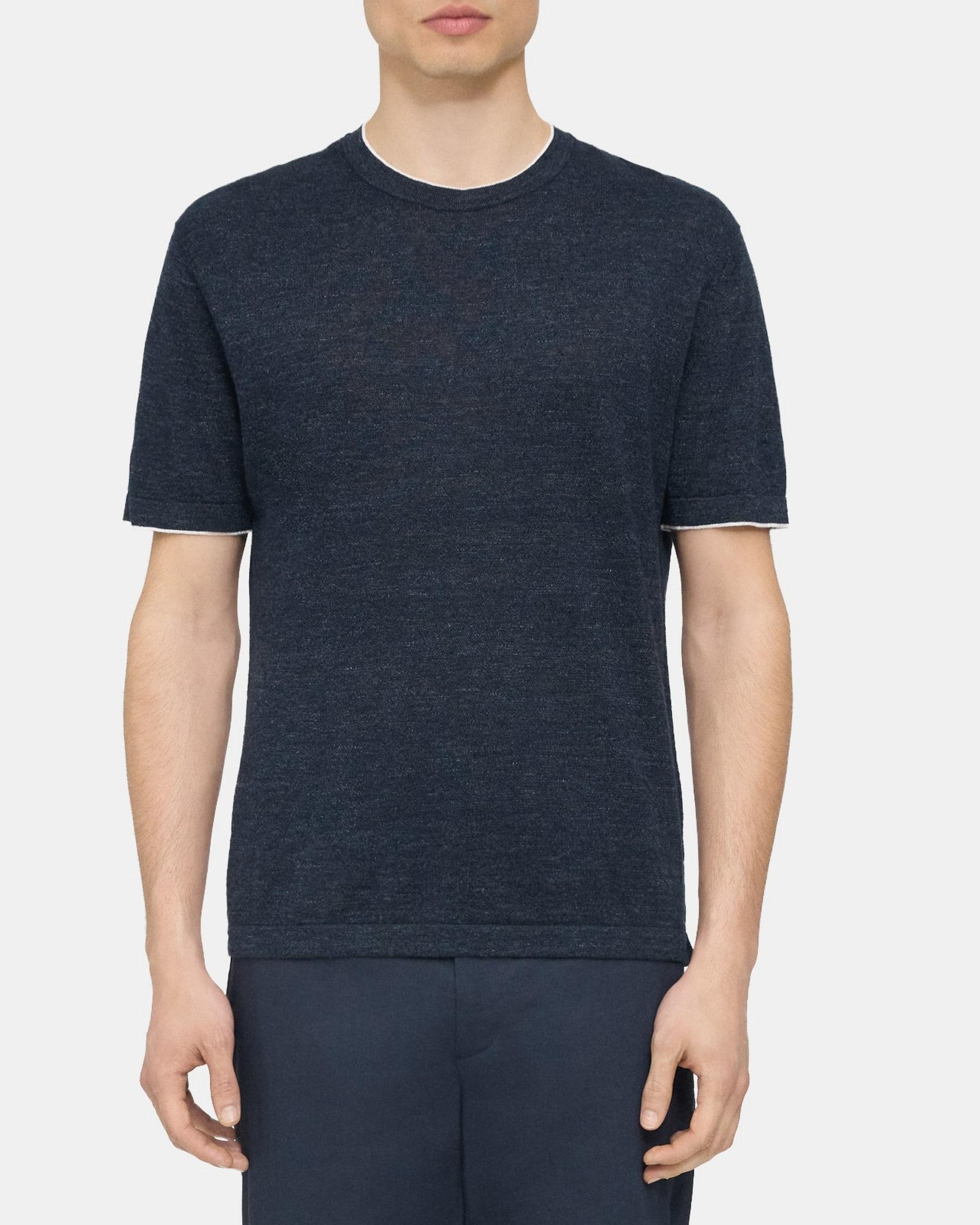 Short-Sleeve Tee in Cotton-Linen Product Image