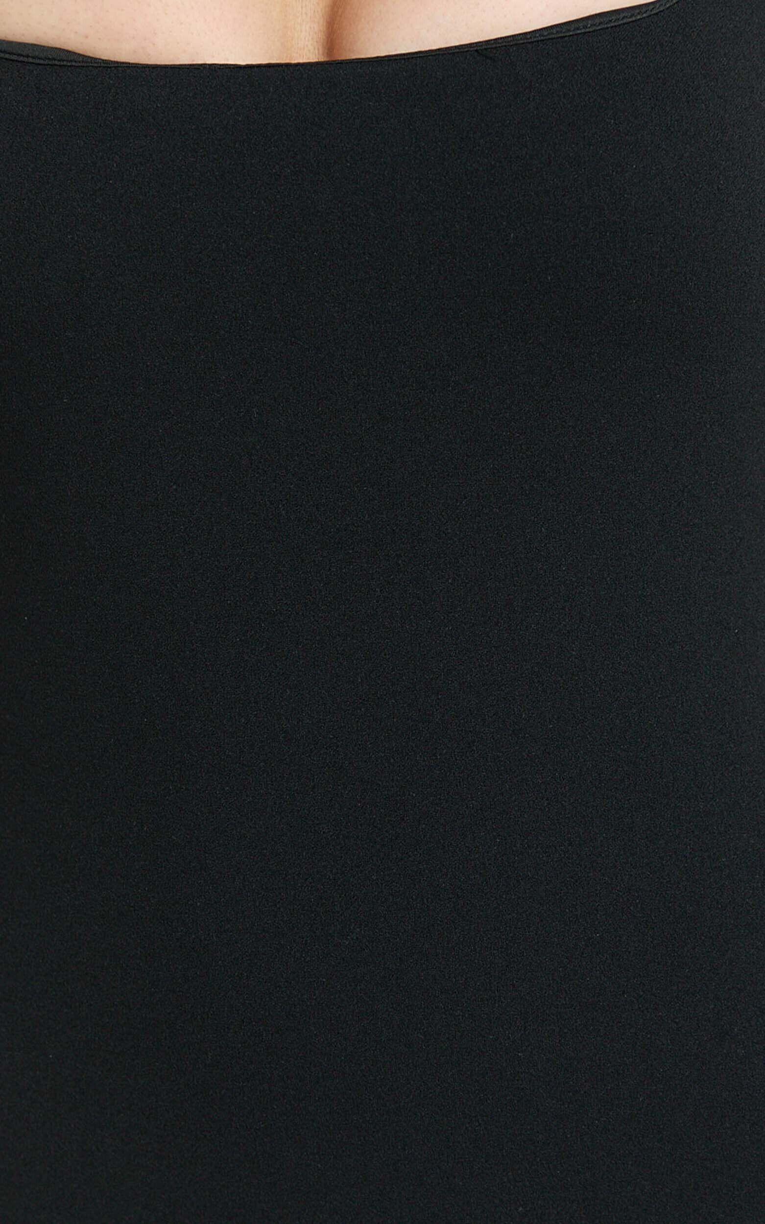 Stella Midi Dress - Square Neck Cap Sleeve Fitted Dress in Black Product Image