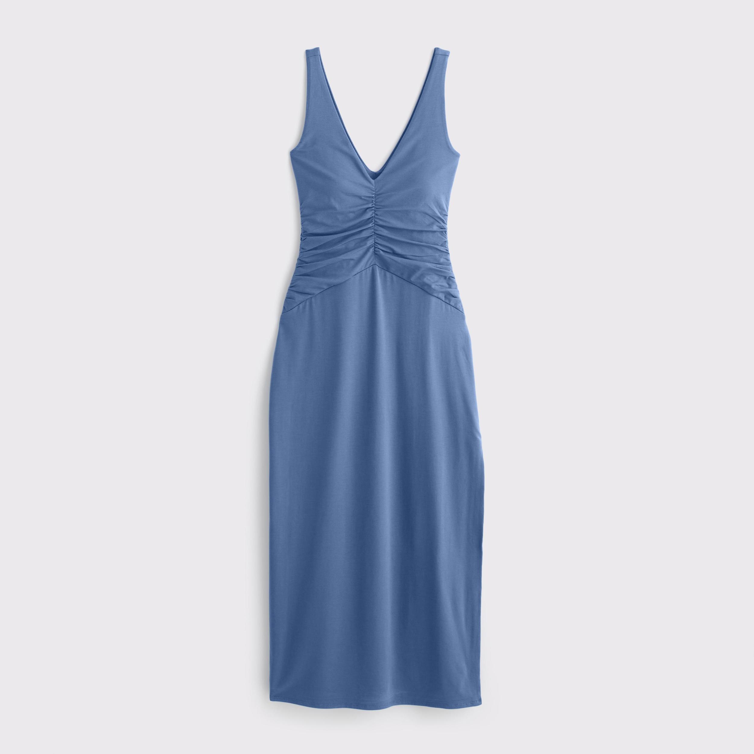Bra-Free Ruched Knit Midi Dress Product Image