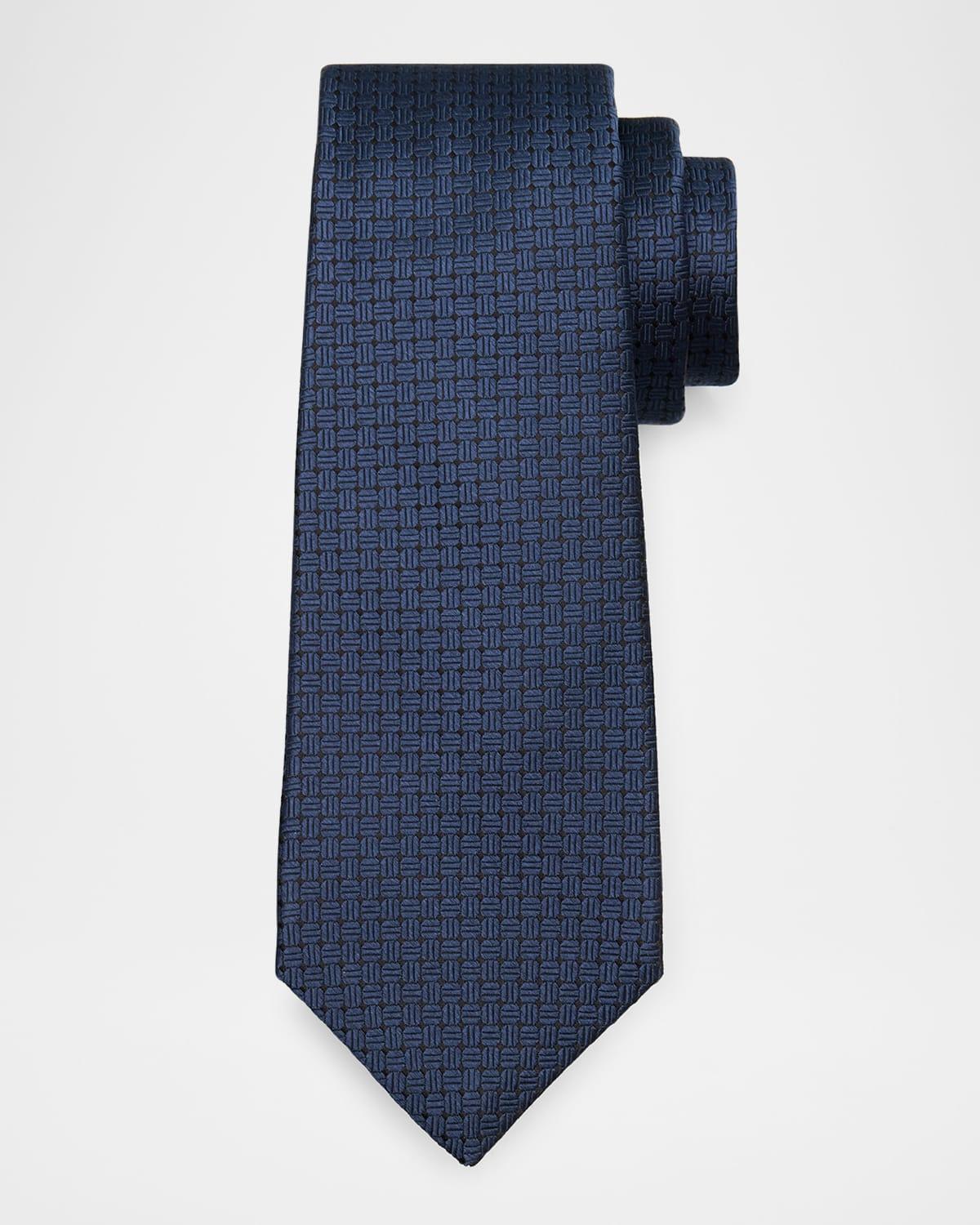 Mens Jacquard Oval Silk Tie Product Image