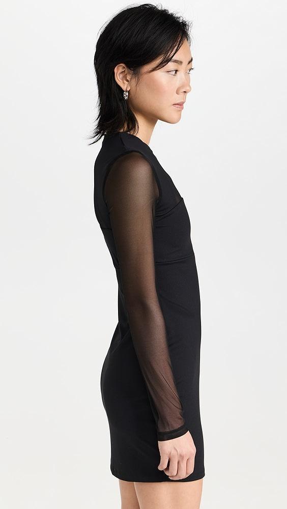 Susana Monaco Mesh Crew Long Sleeve Dress | Shopbop Product Image
