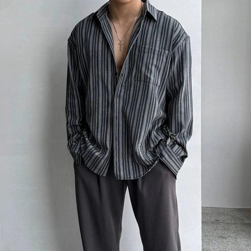 RT No. 13061 STRIPED BUTTON-UP SHIRT Product Image