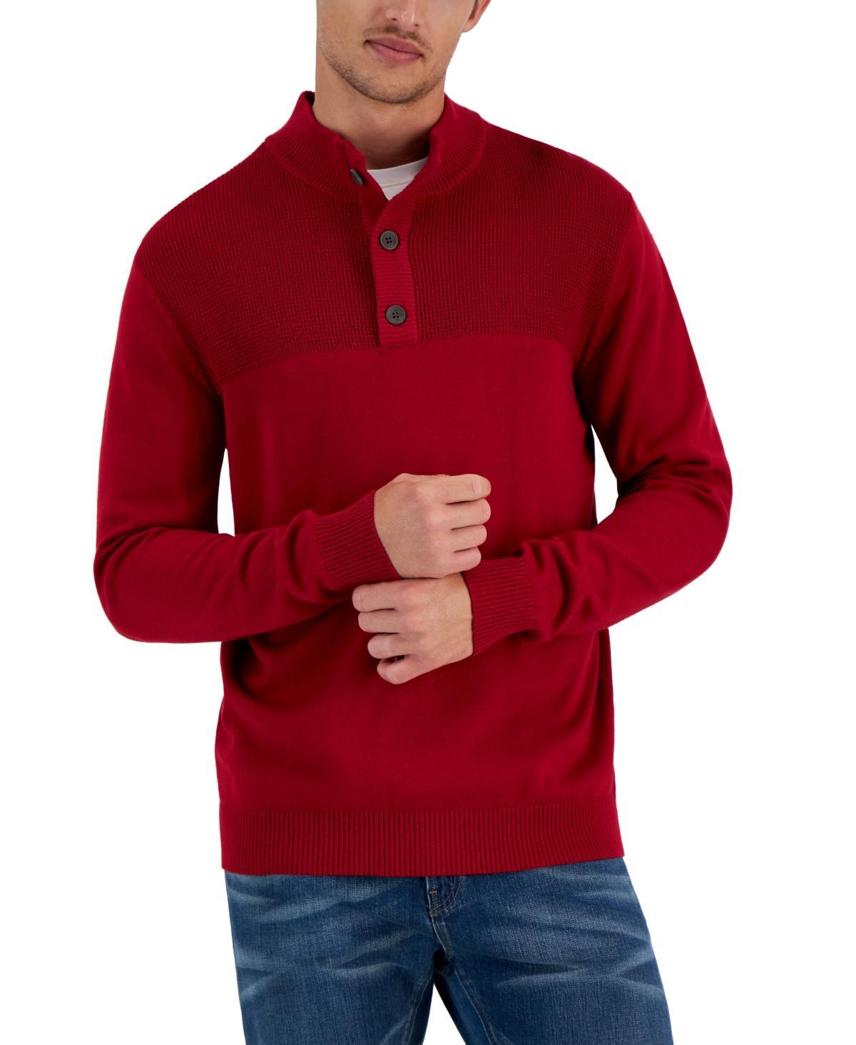 Club Room Mens Button Mock Neck Sweater, Created for Macys Product Image