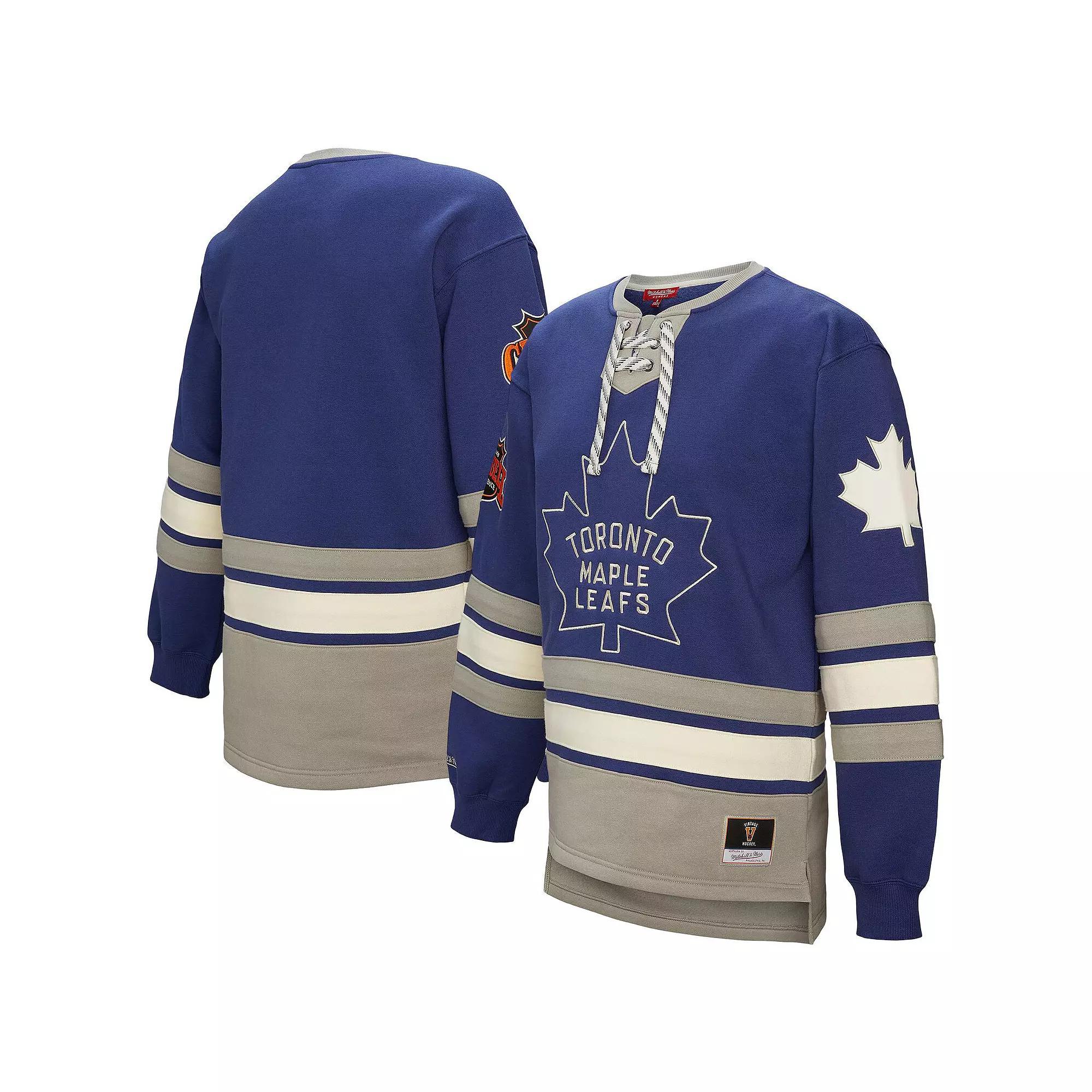 Women's Mitchell & Ness Blue Toronto Maple Leafs Heritage Lace-Up Pullover Sweatshirt, Size: Small, Mpl Blue Product Image