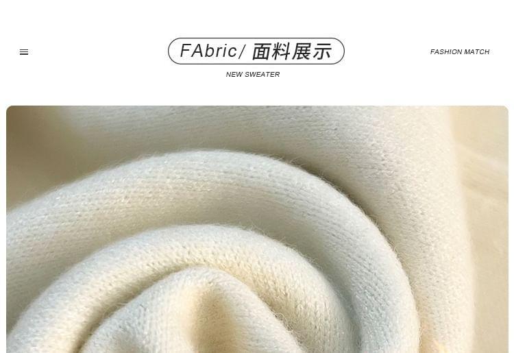 Mock Two-Piece Long-Sleeve Half Zip Lettering Polo-Neck Sweatshirt Product Image